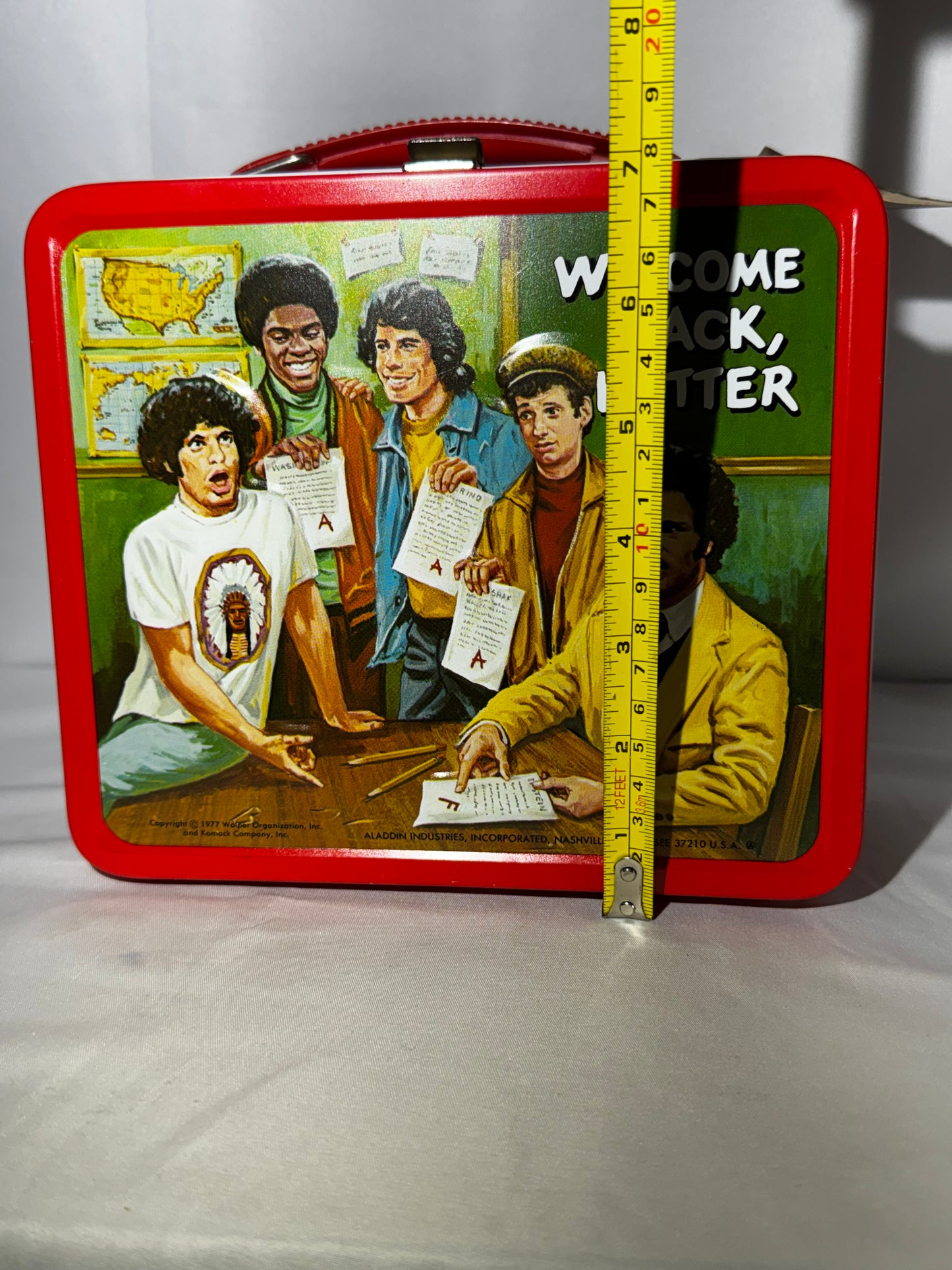 Vintage 1977 Welcome Back, Kotter Metal Lunchbox & Thermos w/ Tag Aladdin -NOS!