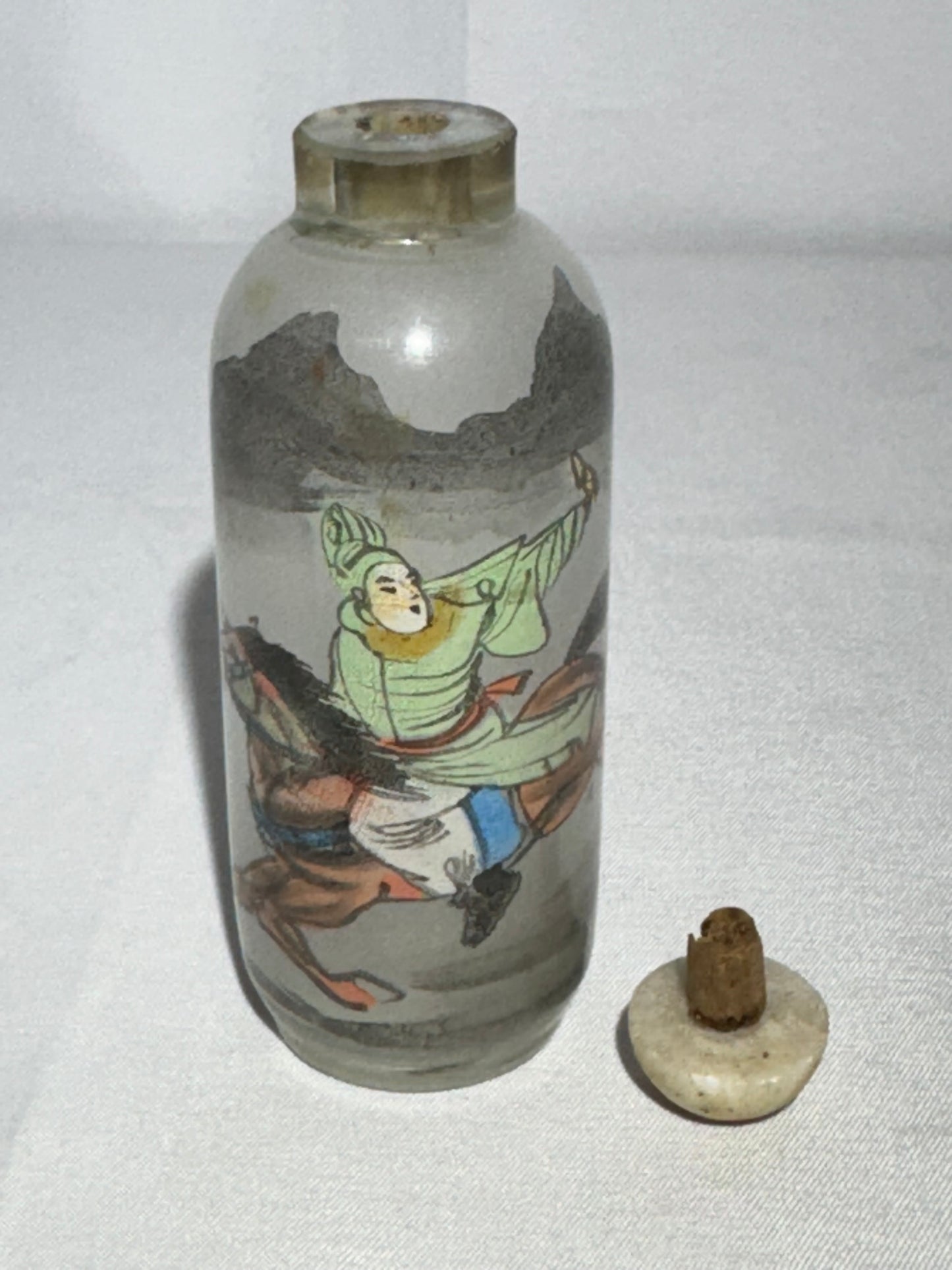 Antique Chinese Inside-Painted Snuff Bottle – Warrior on Horseback