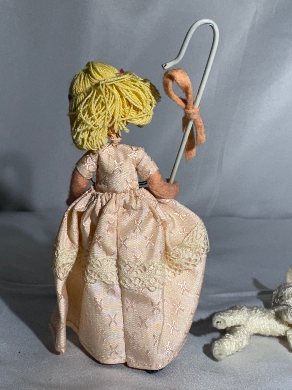 Vintage BAPS Germany Little Bo-Peep & Sheep Miniature Felt Doll Set – 1940s–1960s
