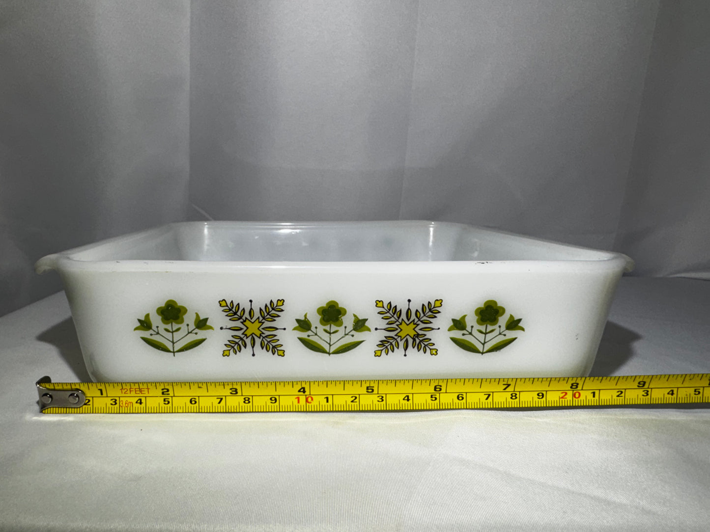 Vintage Anchor Hocking Fire-King Meadow Green Milk Glass Baking Dish #435 8 Inch