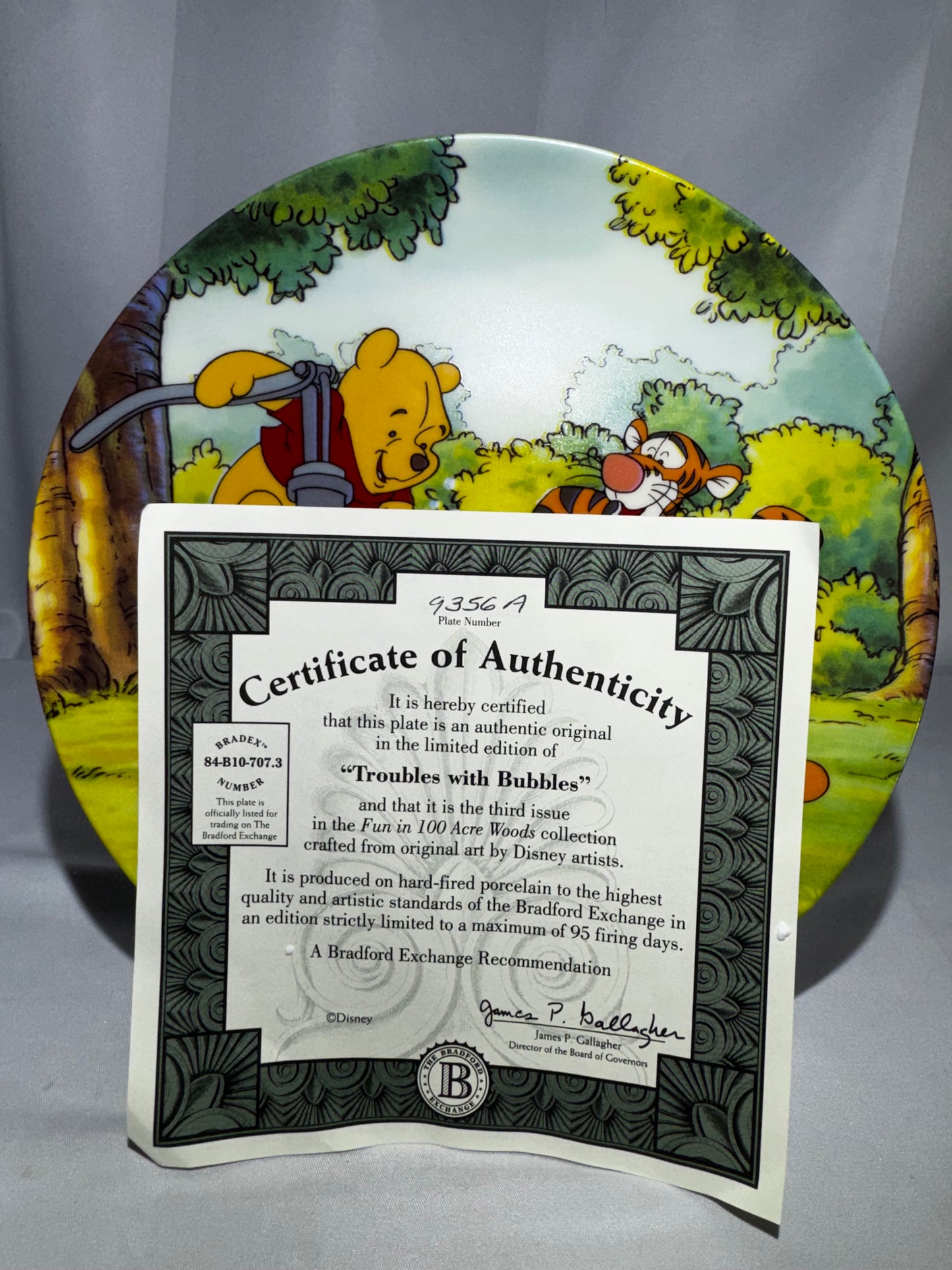 Bradford Exchange Disney Winnie the Pooh “Troubles with Bubbles” Collector Plate – 3rd Issue