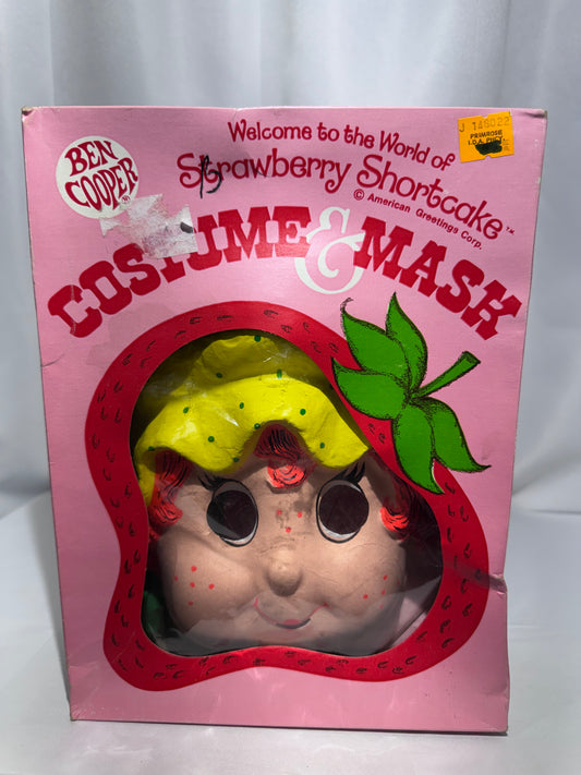 Vintage 1980 Ben Cooper Strawberry Shortcake Apple Dumpling Costume Mask Box size small 4-6