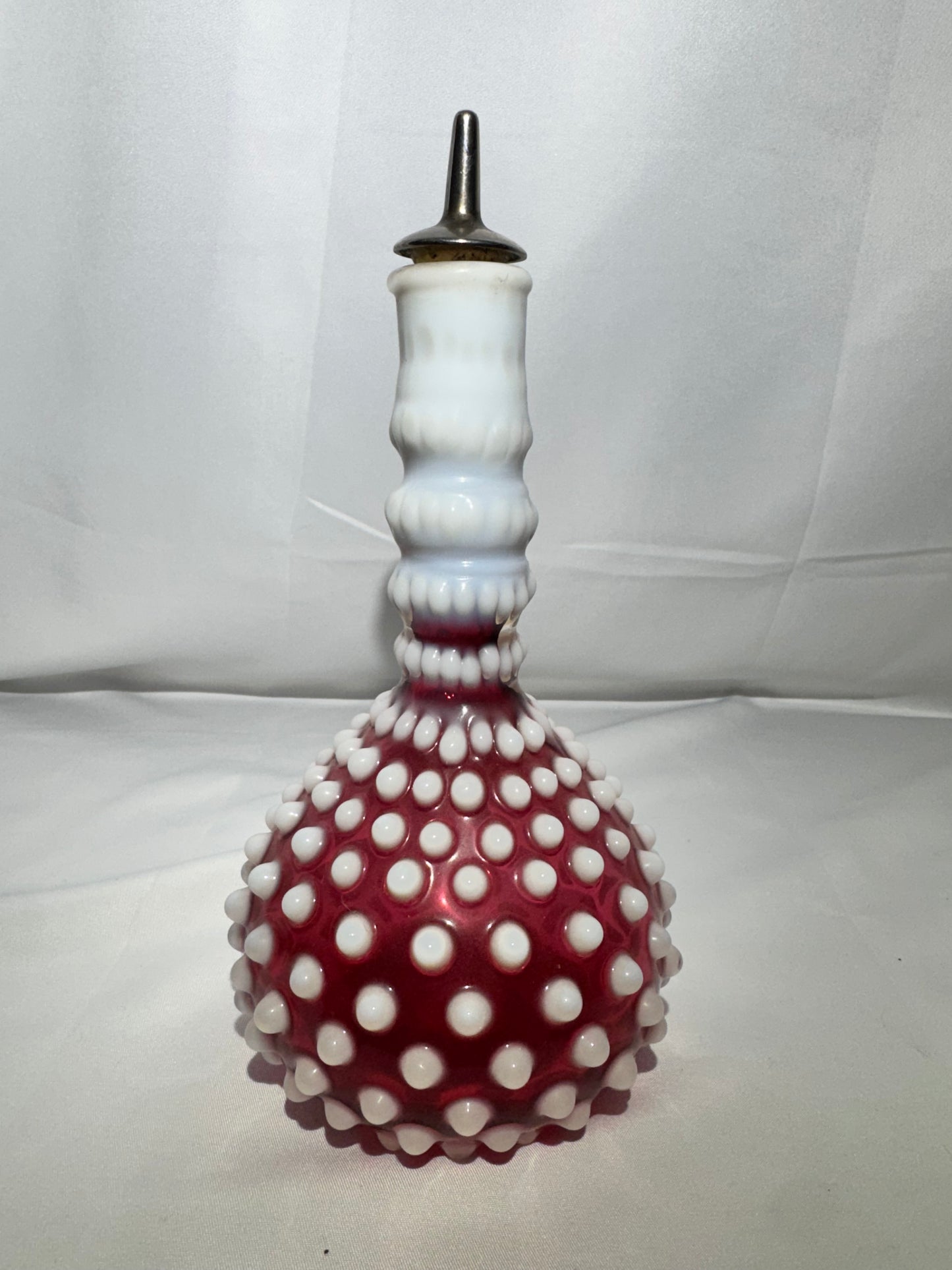 Vintage Cranberry Opalescent Hobnail Glass Bottle – Barber Bottle