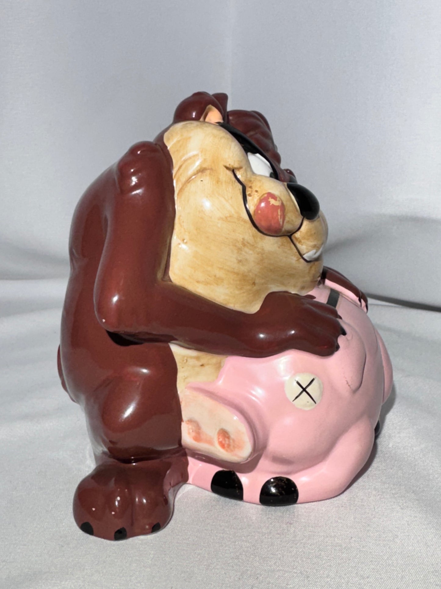 Vintage 1989 Taz Piggy Bank – The Good Company – Ceramic – Original Stopper