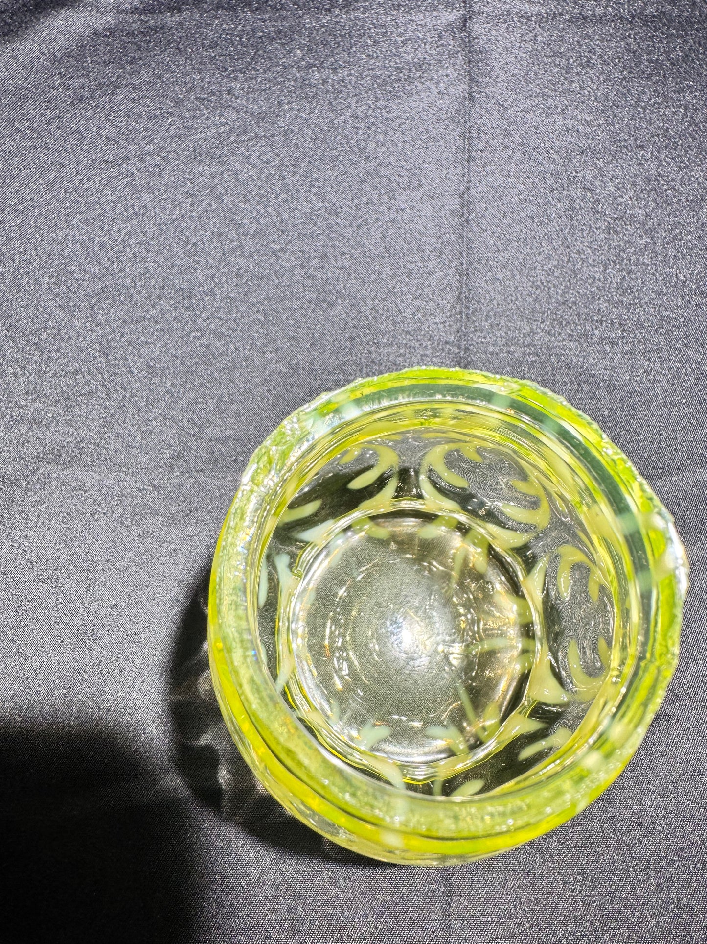 Northwood Spanish Lace Uranium Glass Shaker – Vaseline Opalescent