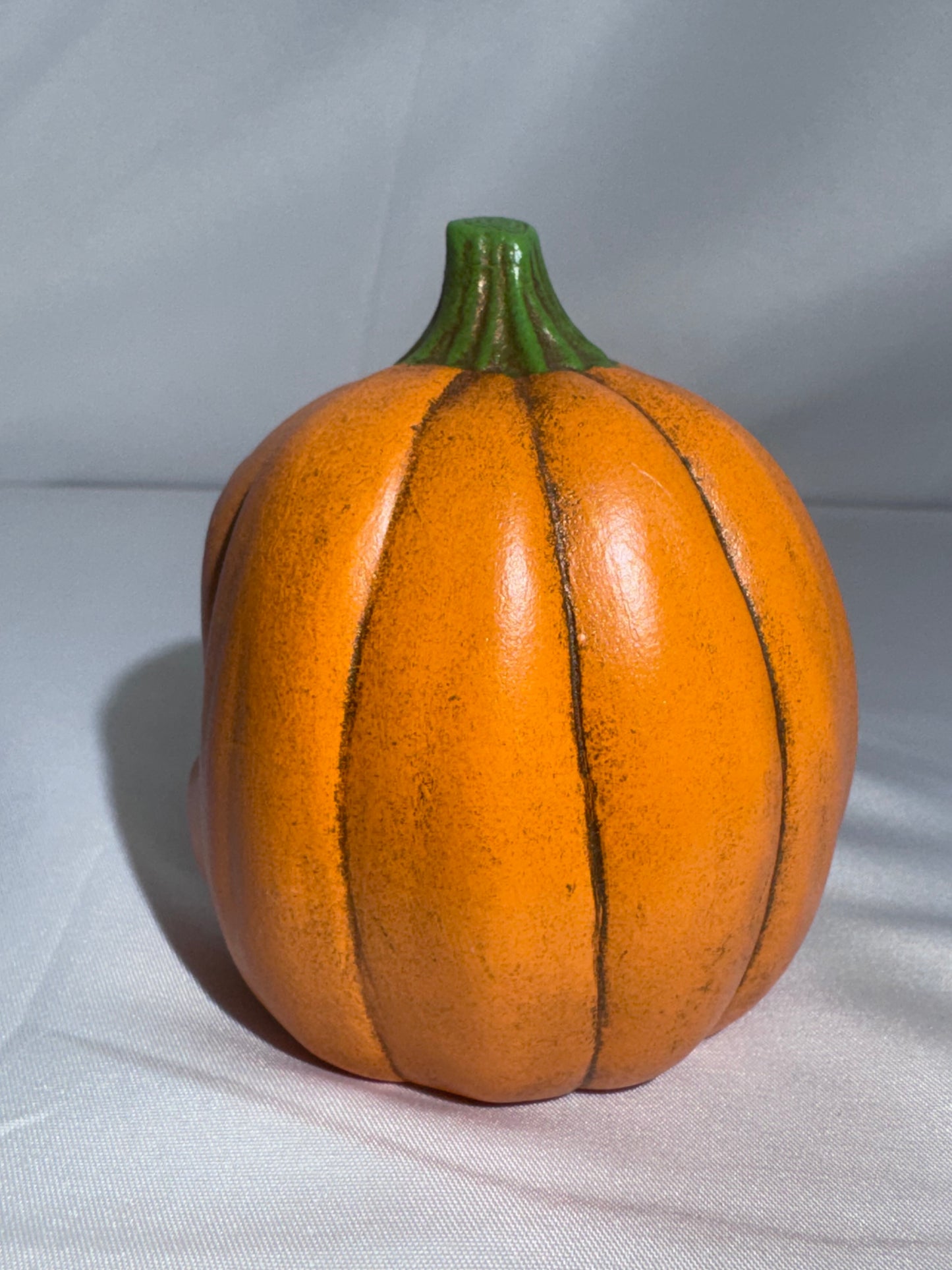 Vintage 1999 Ceramic Pumpkin Baby Face Figurine Hand Painted Fall Halloween