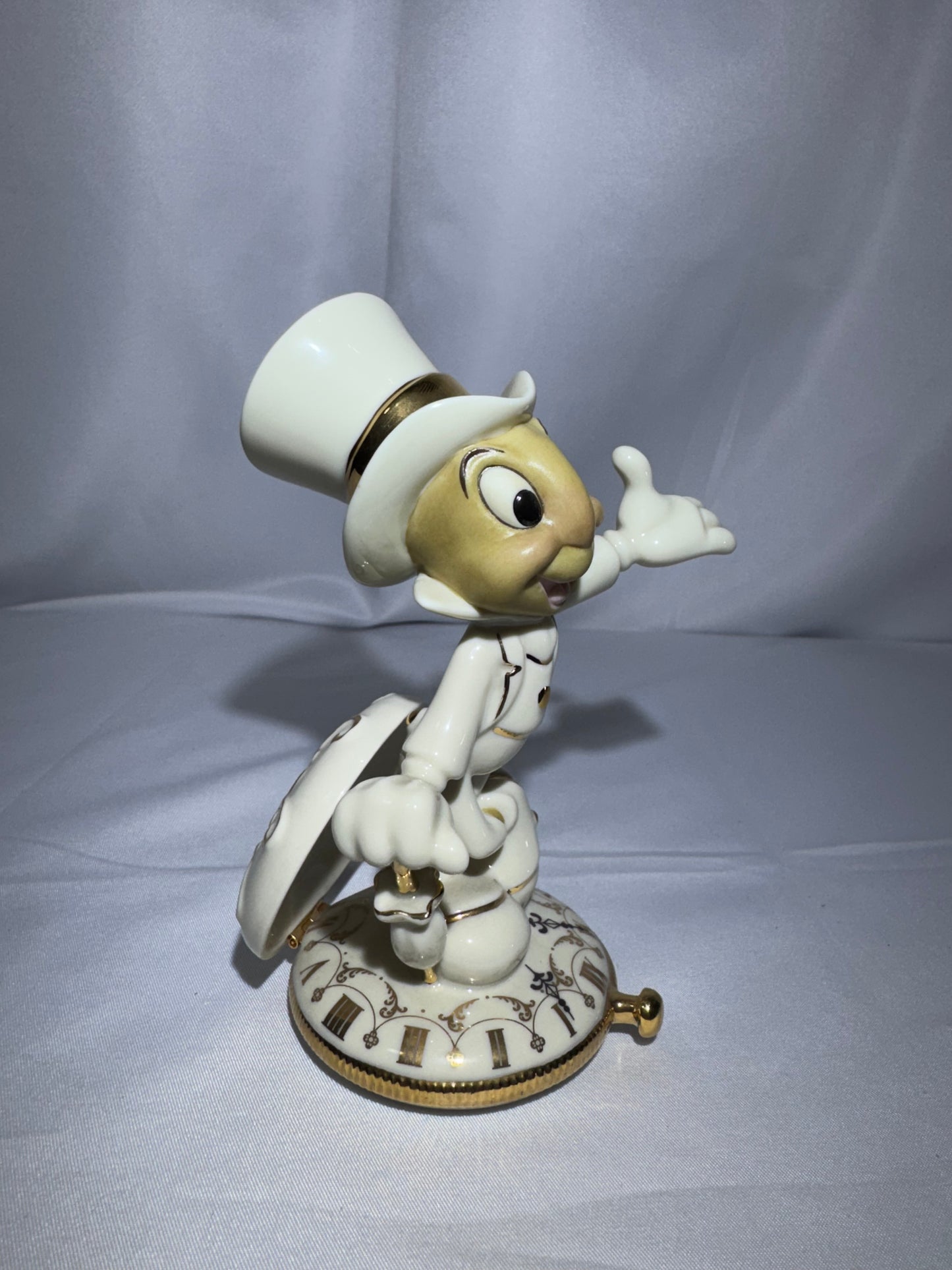 Lenox Disney Jiminy Cricket Figurine Pinocchio 24K Gold Ivory China Retired