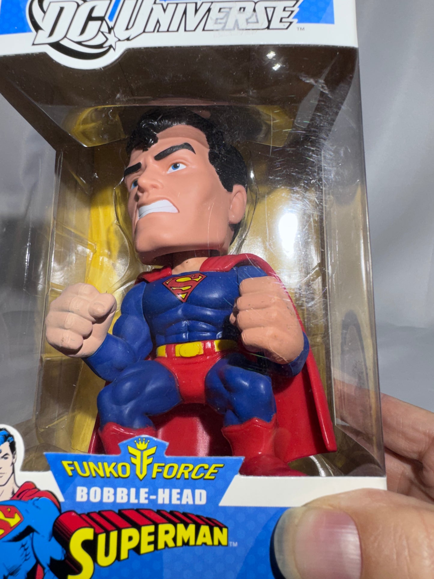 Vintage Funko Force DC Universe Superman Bobble-Head 2010 Figure in Box