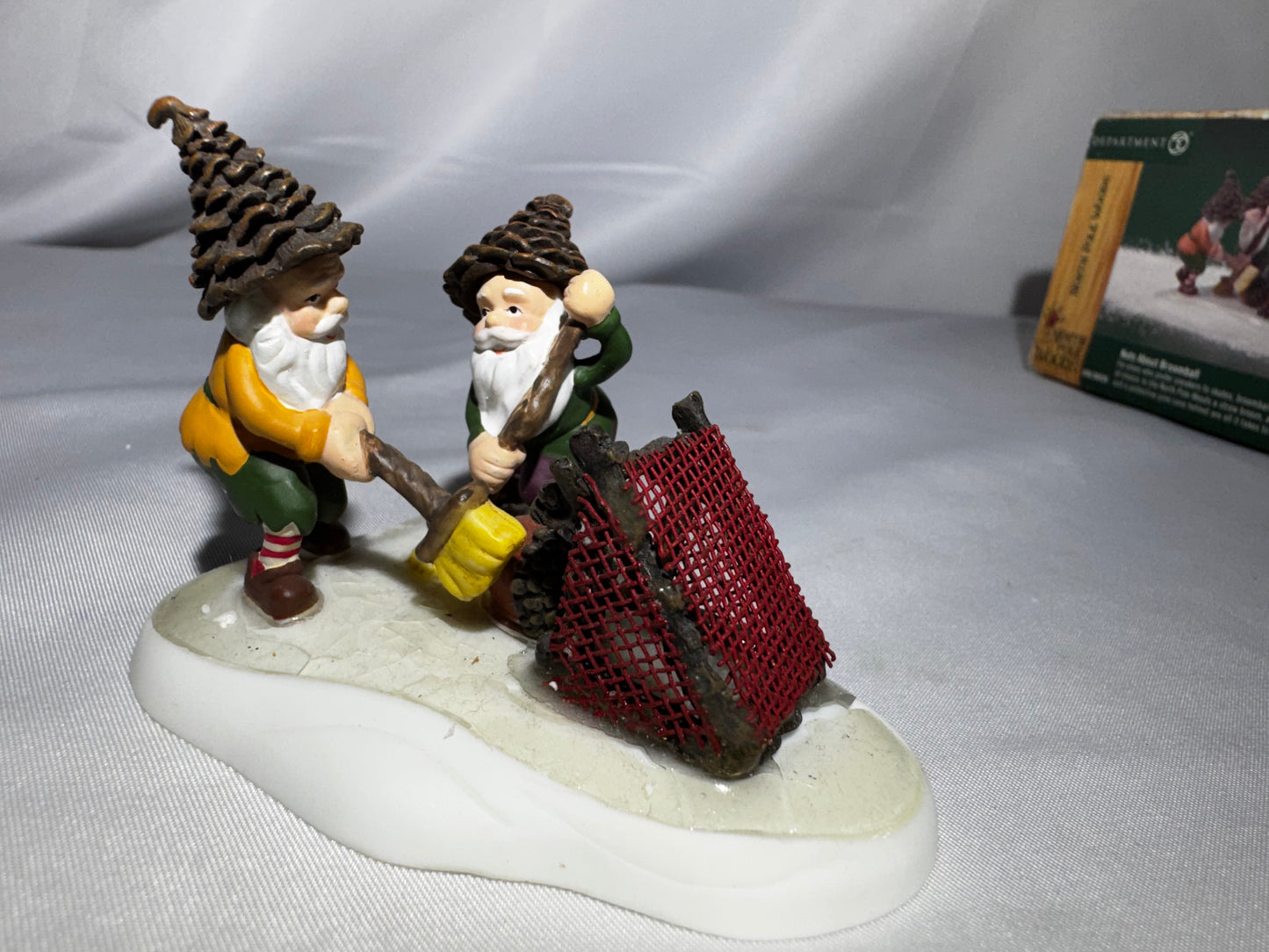 Department 56 North Pole Woods Nuts About Broomball #56.56926 Elf Scene Village Accessory 2000