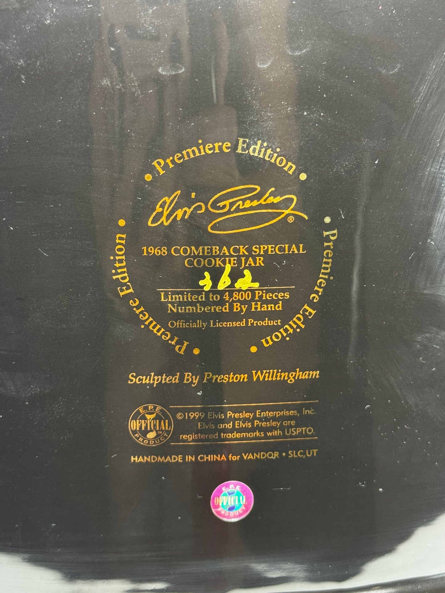 Vandor Elvis Presley 1968 Comeback Special Cookie Jar LE #362/4800 w/ Box 1999