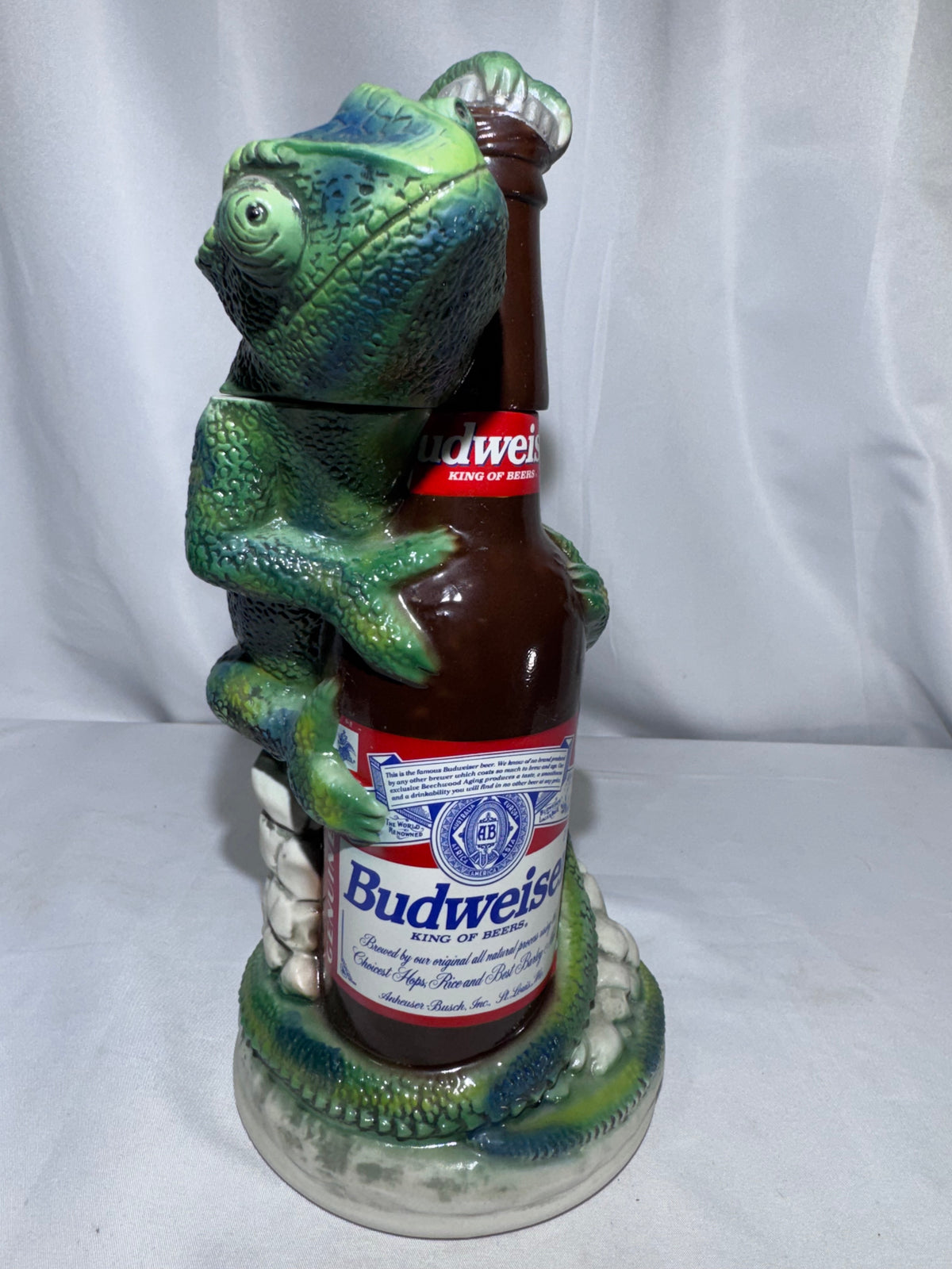 Vintage 1997 Budweiser Louie the Lizard Character Stein CS344 – Ceramarte Brazil – Boxed