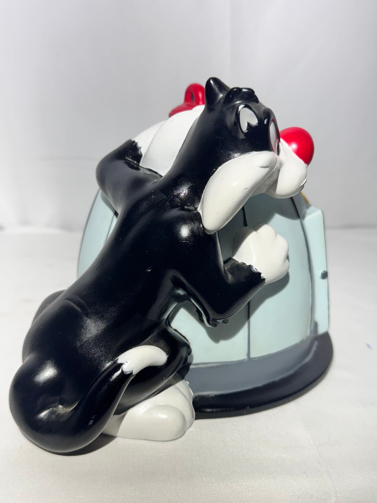 Vintage Looney Tunes Sylvester & Tweety Bird Cage Coin Bank – With Stopper