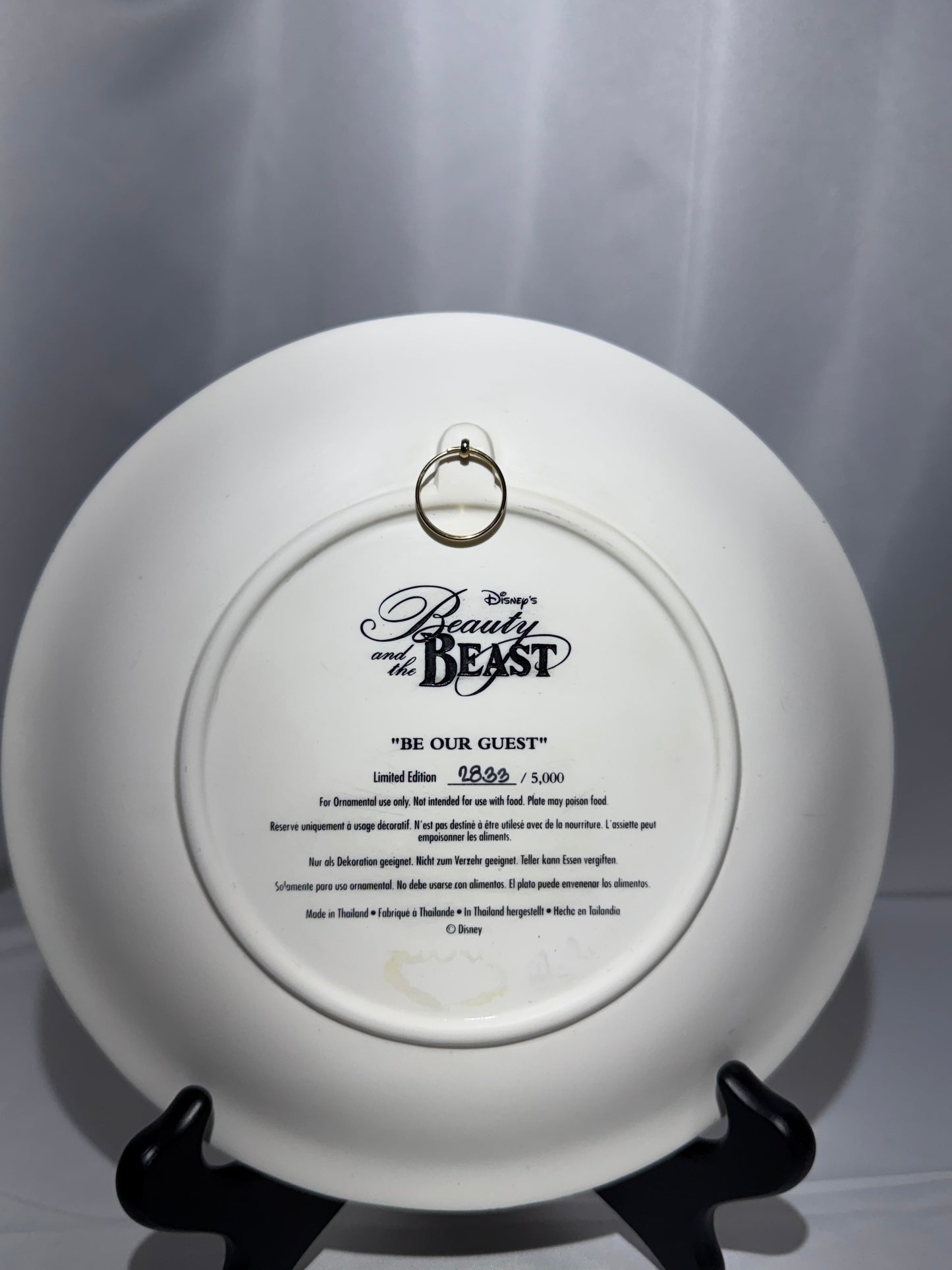 Disney Beauty & the Beast Be Our Guest 3D Collector Plate LE 2833/5000 Box COA