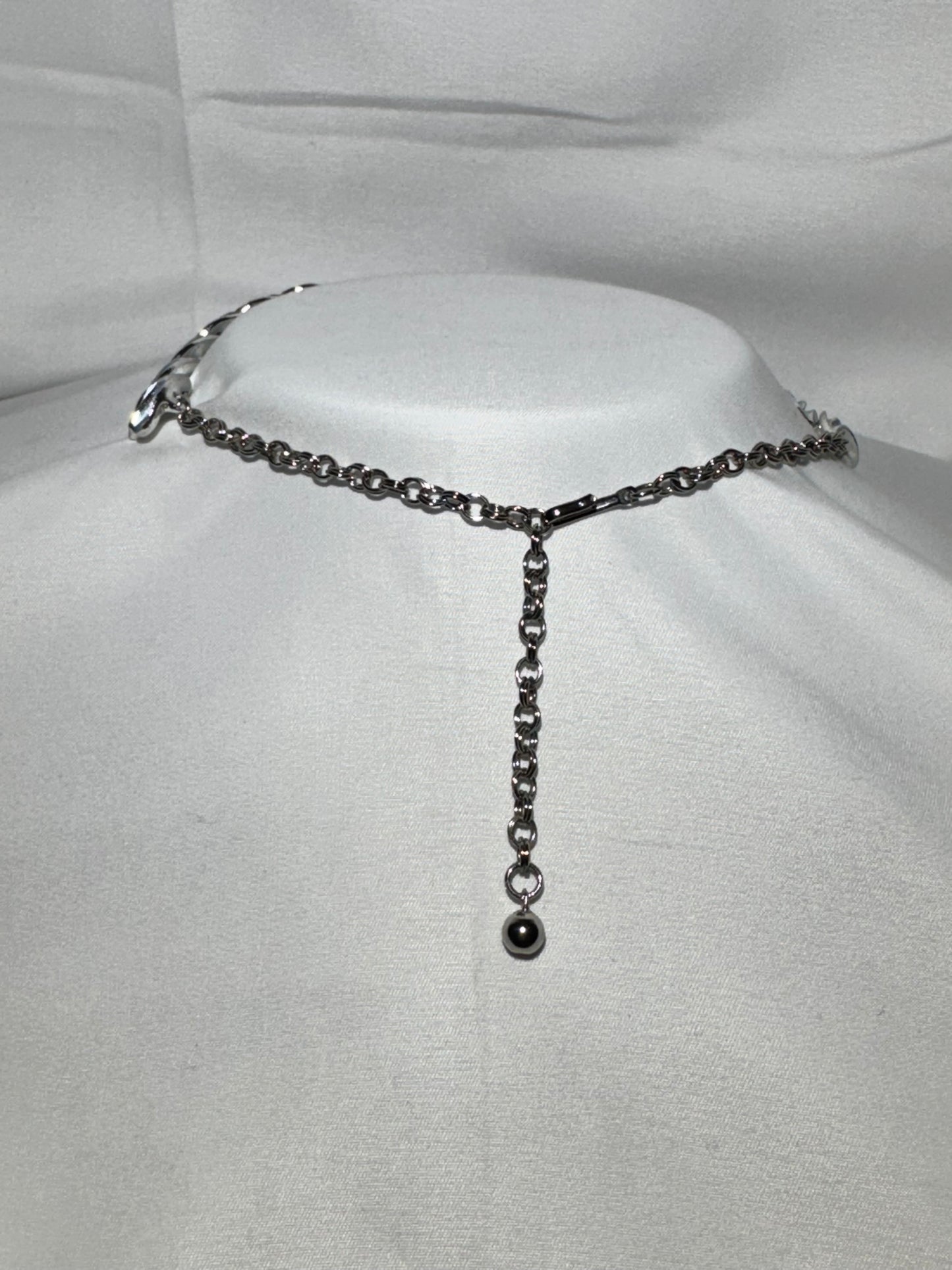 V intage Pandora Silver Necklace with Light Blue Enamel Leaves –