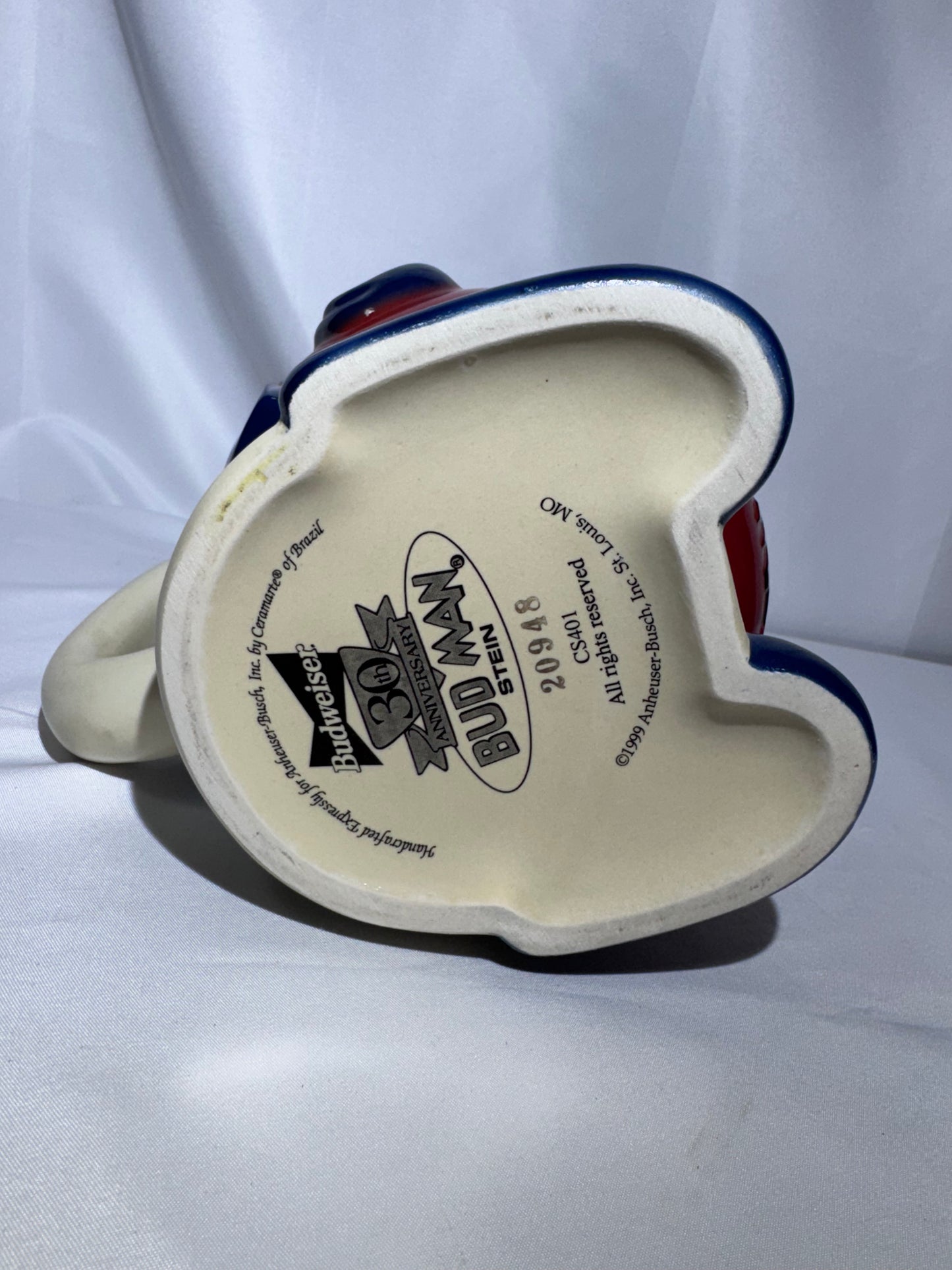 1999 Budweiser Bud Man 30th Anniversary Stein CS401 – 1999 – Original Box