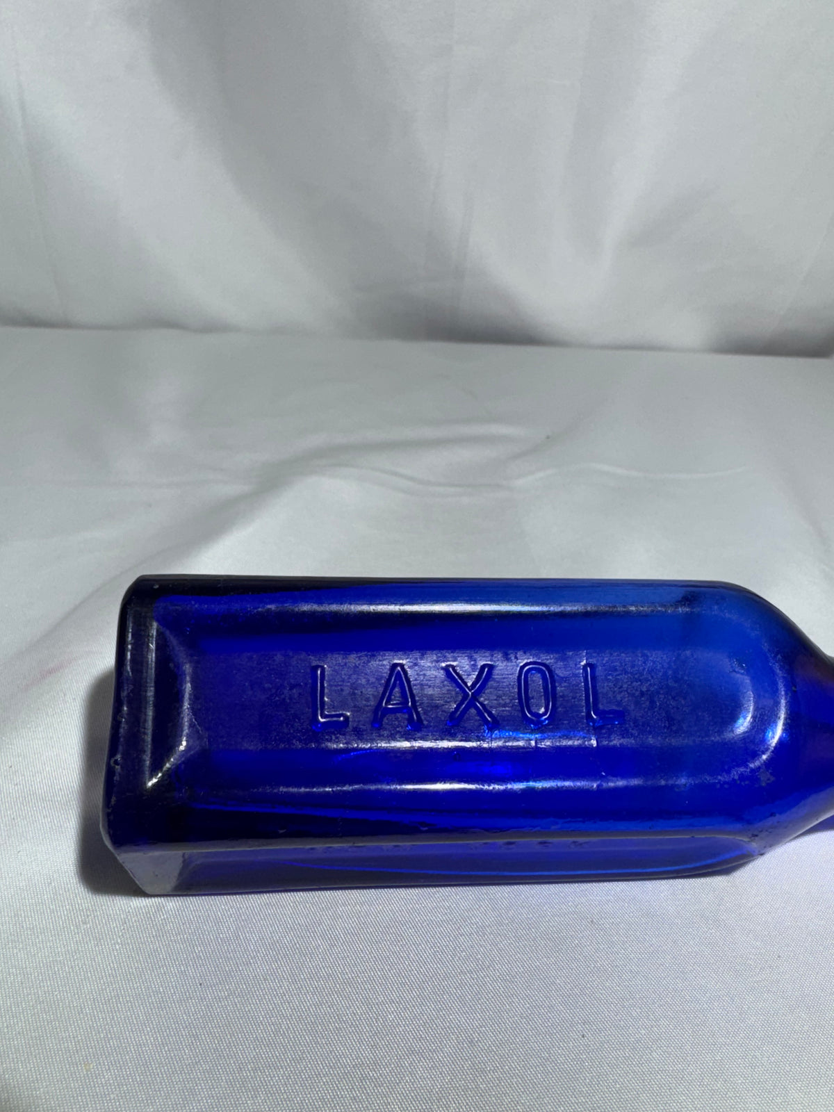 Antique A.J. White Laxol Cobalt Blue Glass Medicine Bottle – New York – 1894 Patent