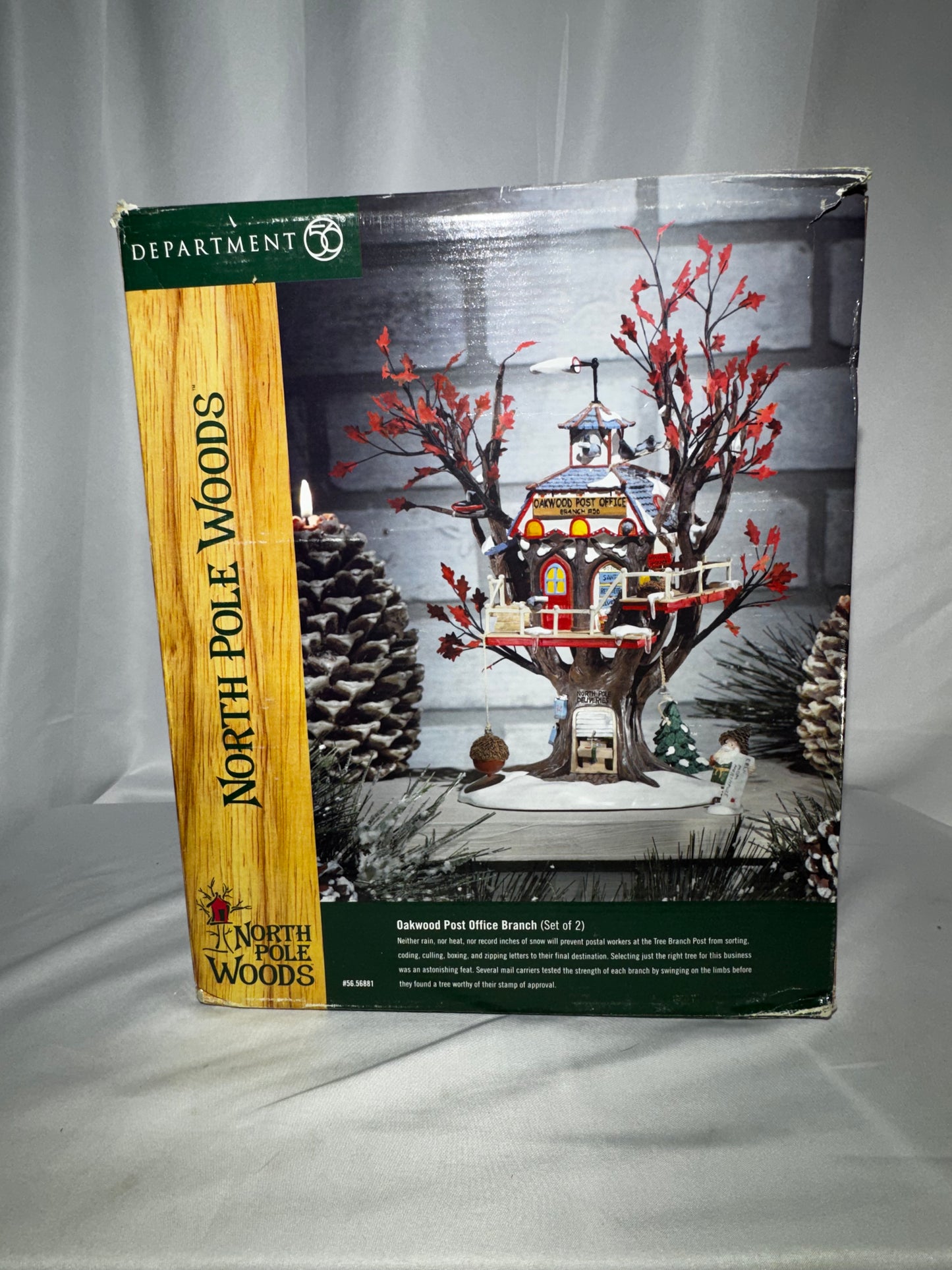 Department 56 North Pole Woods “Oakwood Post Office Branch” Lighted Treehouse – Retired Collectible