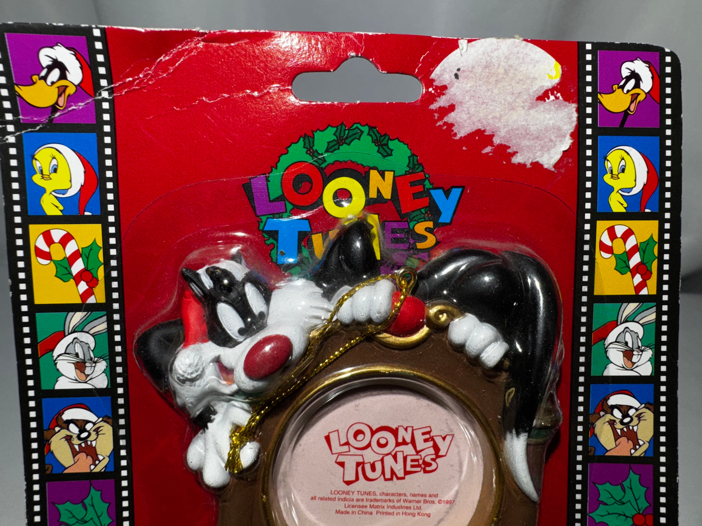 Vintage 1997 Looney Tunes Sylvester & Tweety Picture Frame Ornament Magnet Matrix
