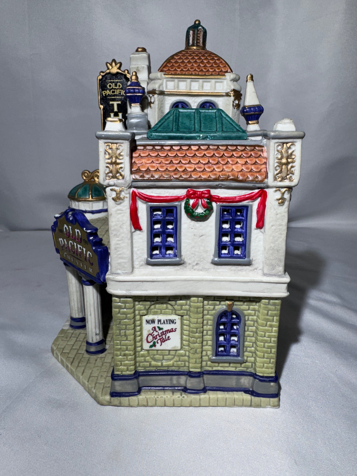 Lemax Caddington Village Old Pacific Theater #05451 – Retired Lighted Porcelain Building (2000)