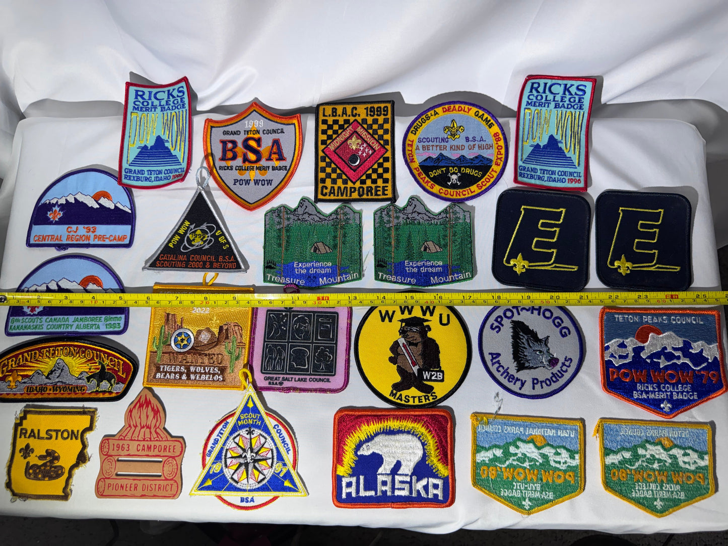 Lot of 24 Vintage Boy Scout Patches & Scouting Memorabilia – 1960s–1990s – Mixed Collection
