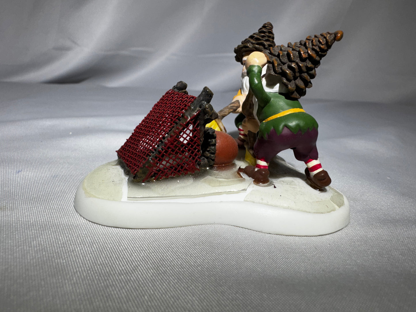 Department 56 North Pole Woods Nuts About Broomball #56.56926 Elf Scene Village Accessory 2000