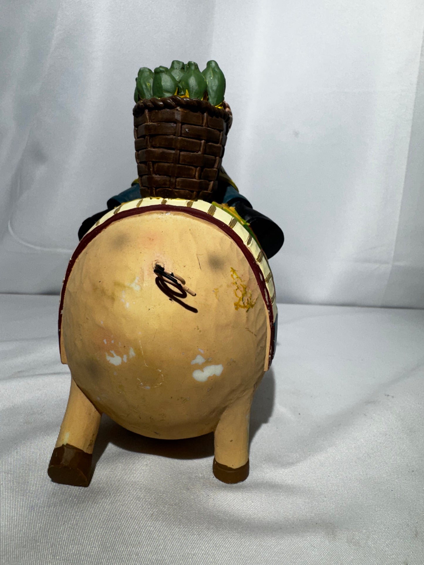 Williraye Studio Eating Like a Pig Folk Art Figurine Hand Painted