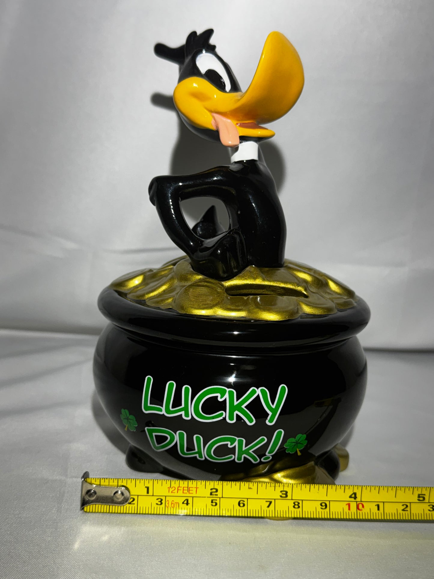 Warner Bros Looney Tunes Daffy Duck Lucky Duck Ceramic Piggy Bank Westland 13987