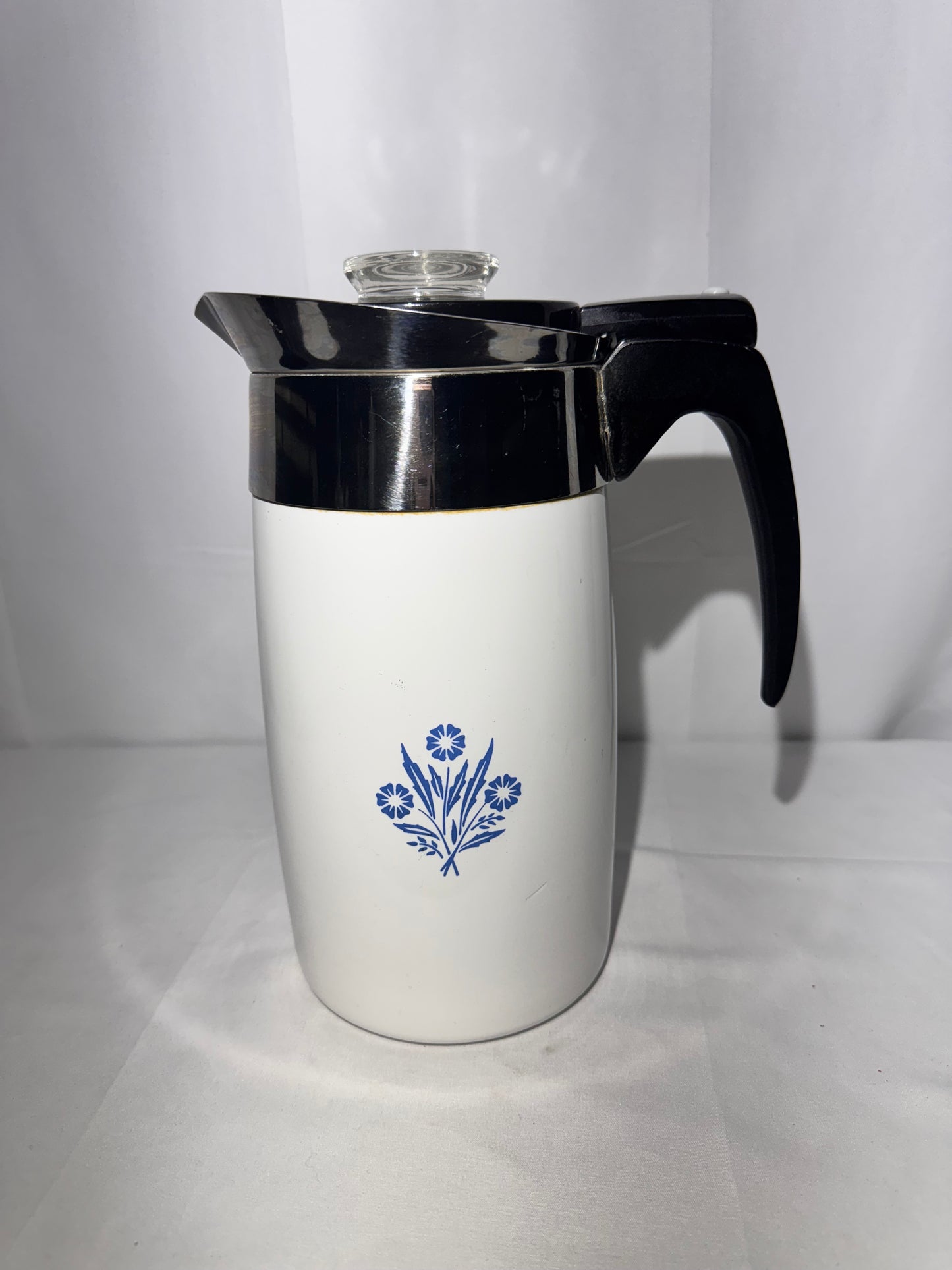 Corning Ware Blue Cornflower 10-Cup Electric Coffee Percolator – Tested & Complete