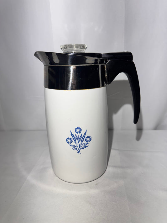 Corning Ware Blue Cornflower 10-Cup Electric Coffee Percolator – Tested & Complete