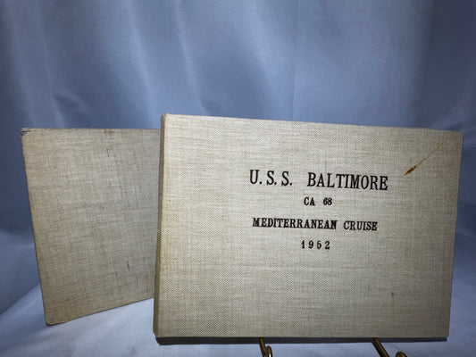 Vintage 1952 USS Baltimore (CA-68) Cruise Book with Original Slipcase