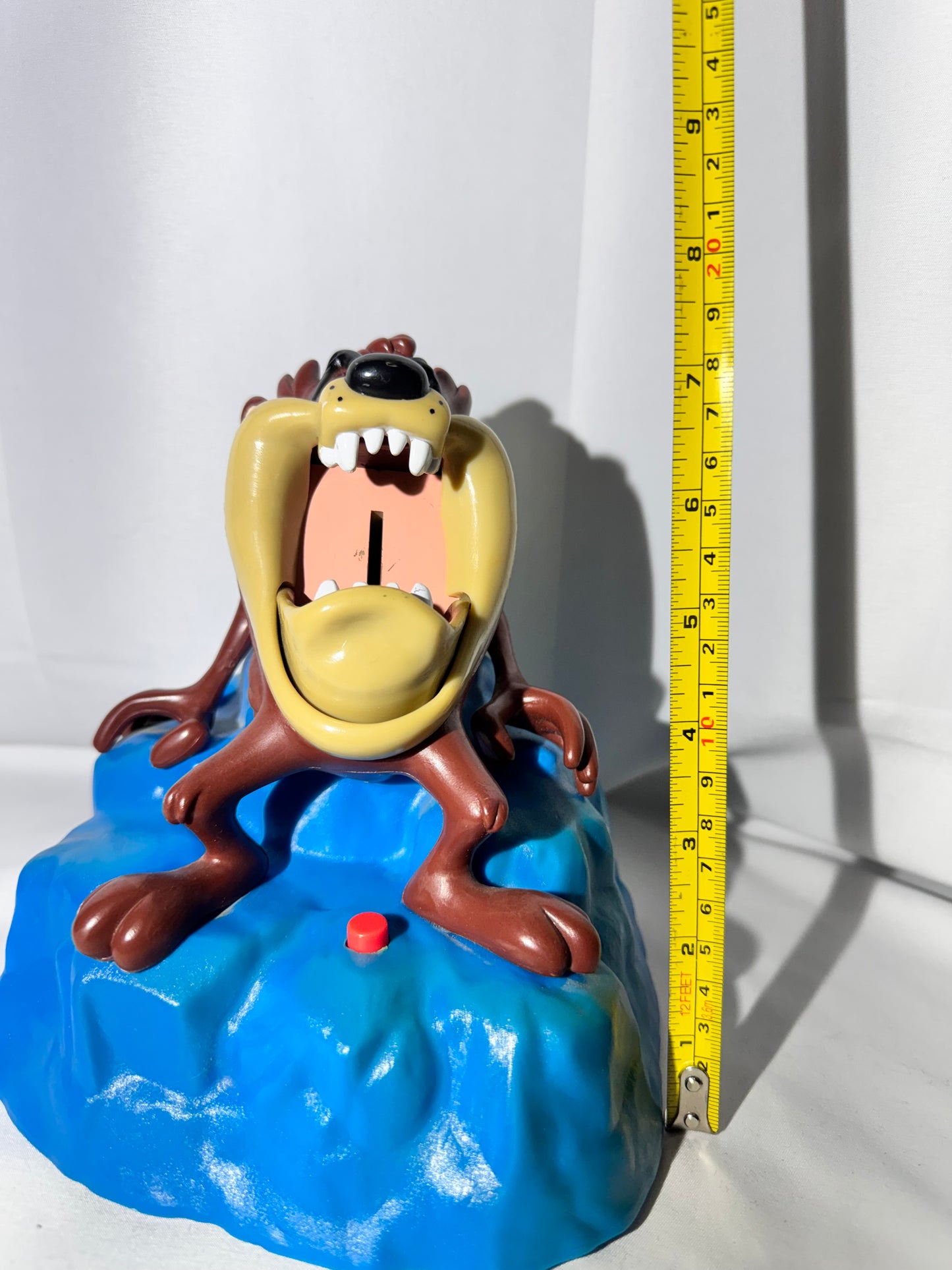 Vintage 1996 Looney Tunes Taz Talking Bank – Blue Glacier Base – Display Piece