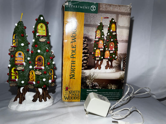 Department 56 North Pole Woods Reindeer Condo #56.56886 Lighted Tree House w/ Box READ
