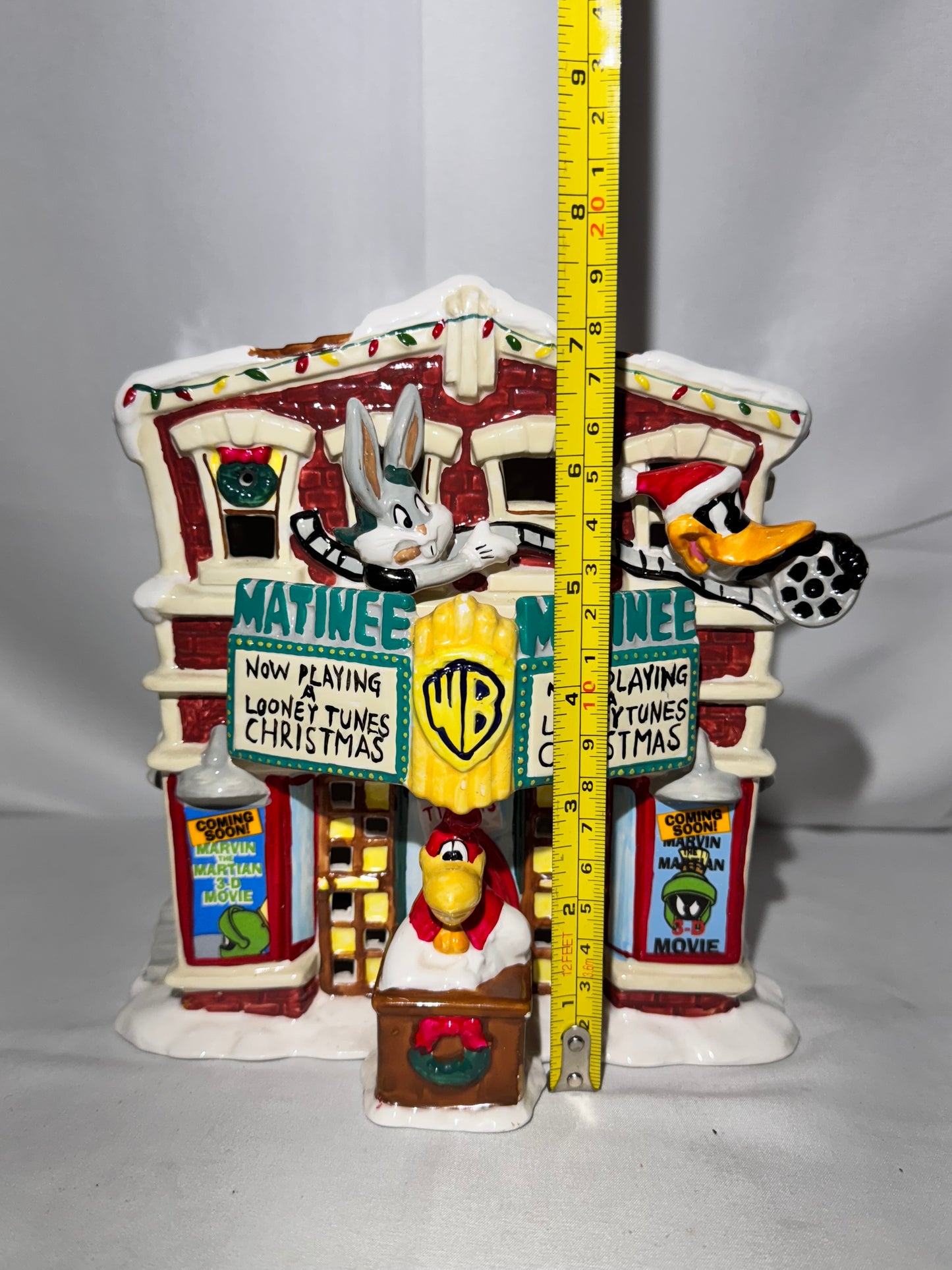 Vintage 1996 Looney Tunes Village Theater – Light-Up Christmas Display – Warner Bros. w/ Original Box