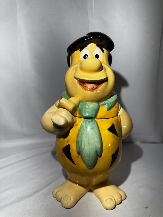 Vintage 1989 Vandor Fred Flintstone Ceramic Cookie Jar Hand Painted Korea