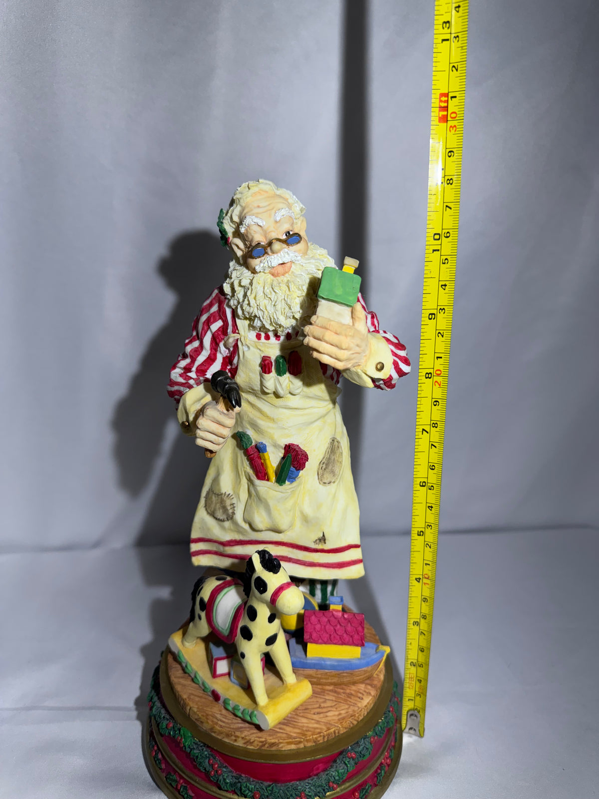 Vintage Toy Maker Santa Claus Wind-Up Music Box – Plays “Jolly Old St. Nicholas”