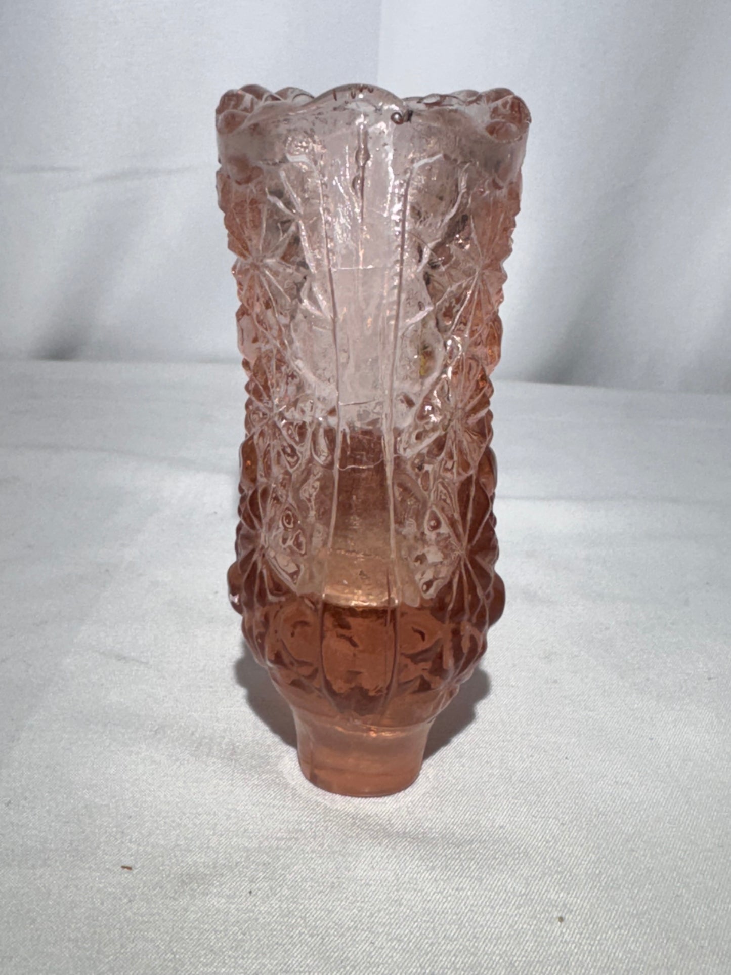 Fenton Art Glass Pink Boot Toothpick Holder – Daisy & Button Pattern (Vintage)
