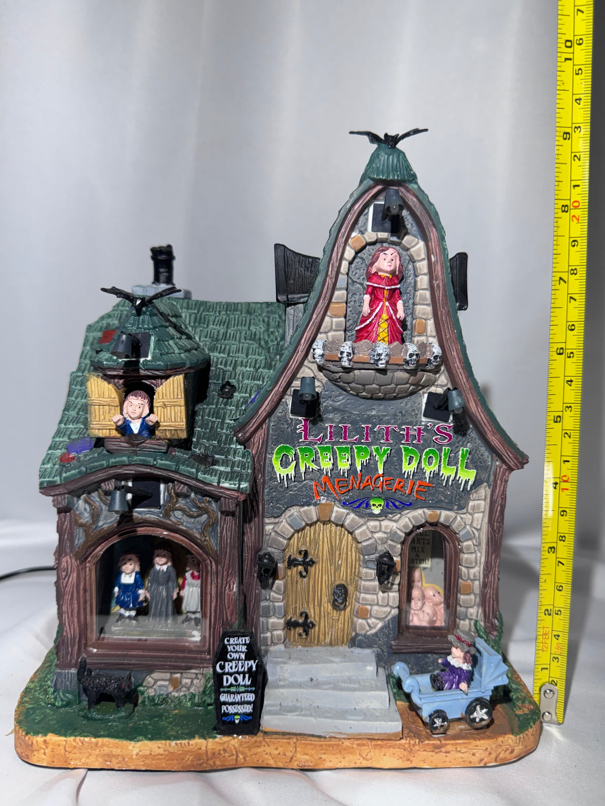 Lemax Spooky Town Creepy Doll Shop – SKU #65071 – Retired Halloween Village Building