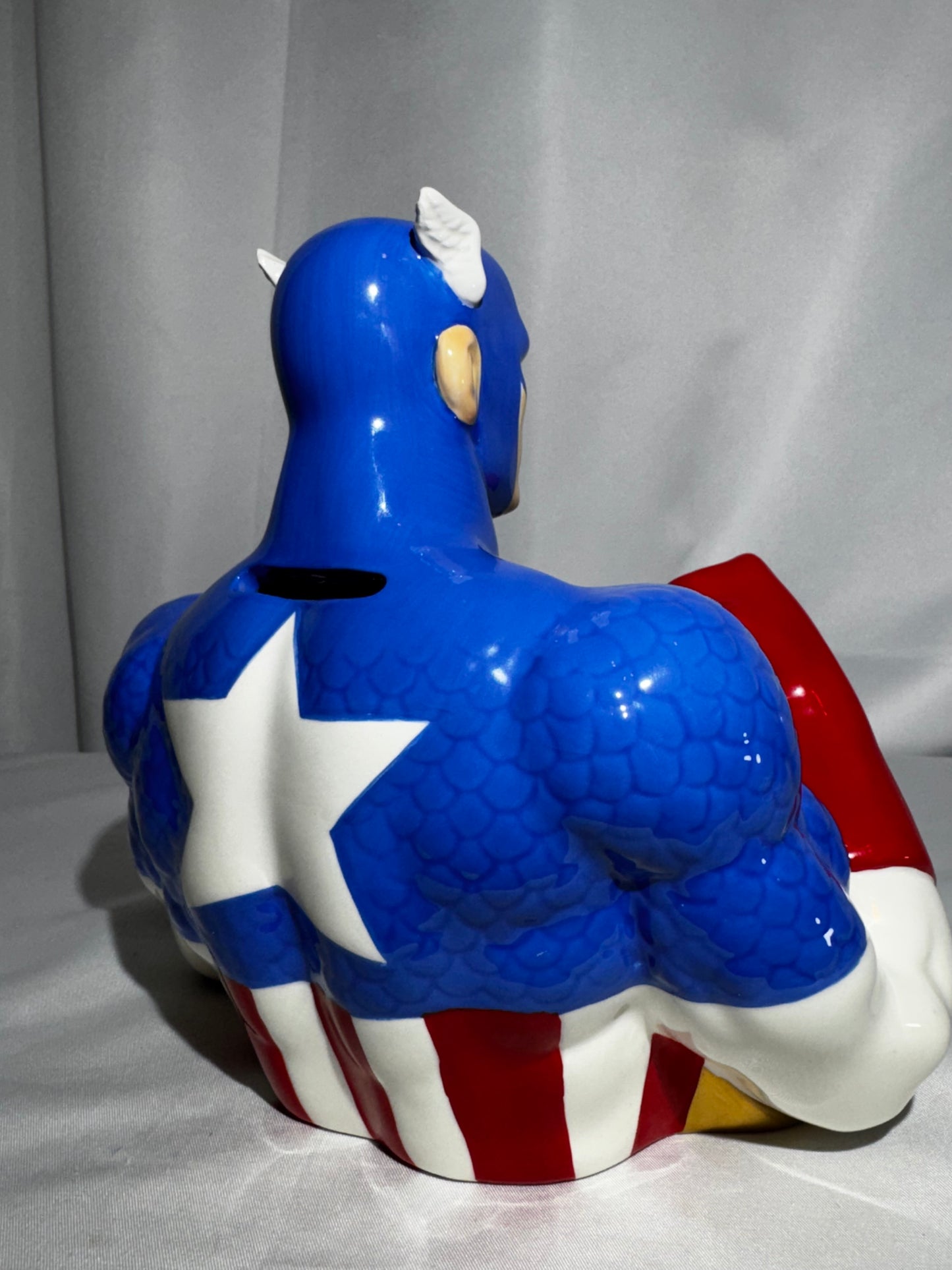 1998 Star Jars Captain America Ceramic Bank LE #653/1500 w/ Box & Stopper Marvel