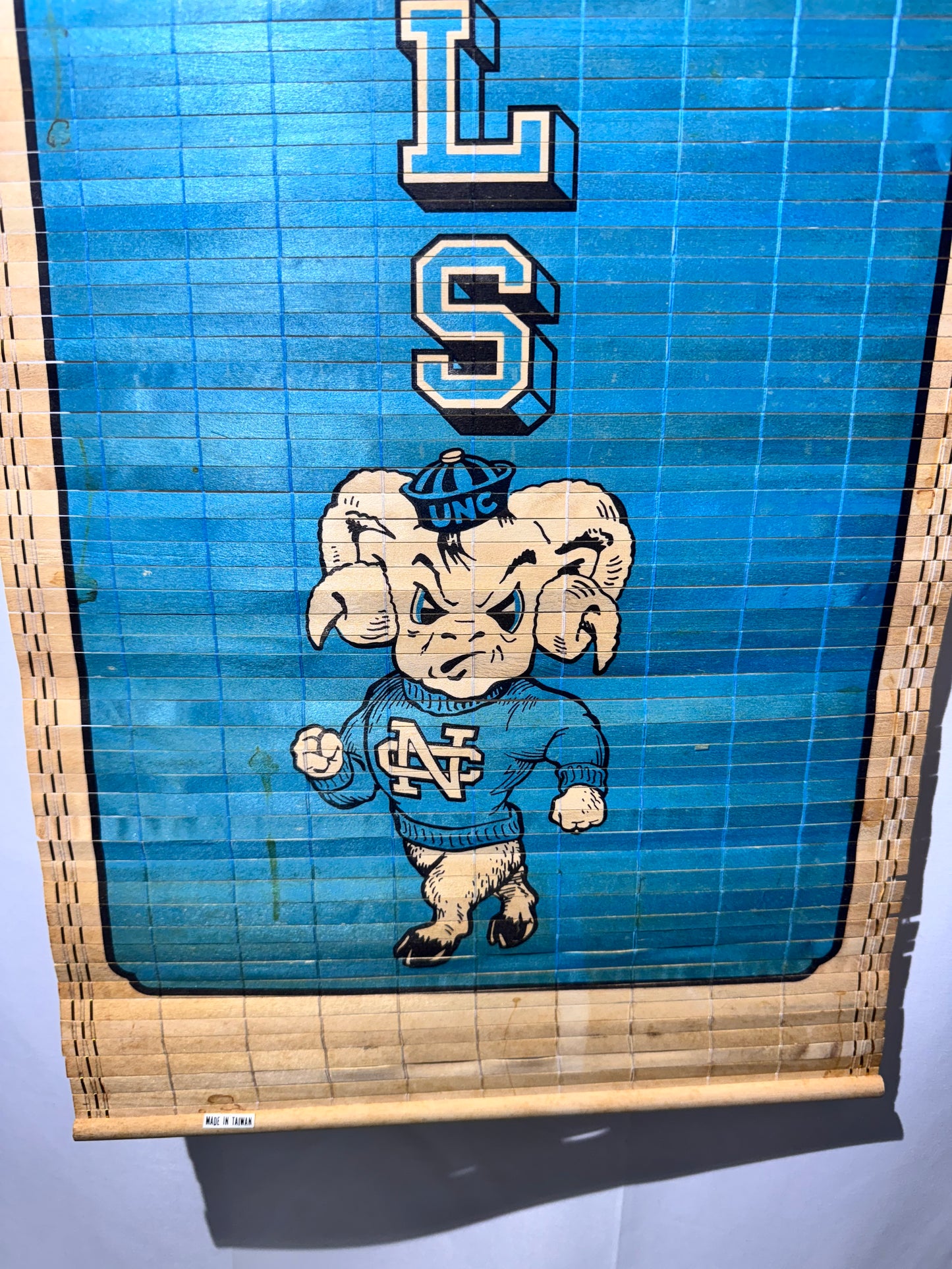 Vintage 1985 UNC University of North Carolina Tar Heels Bamboo Wall Calendar – Reversible