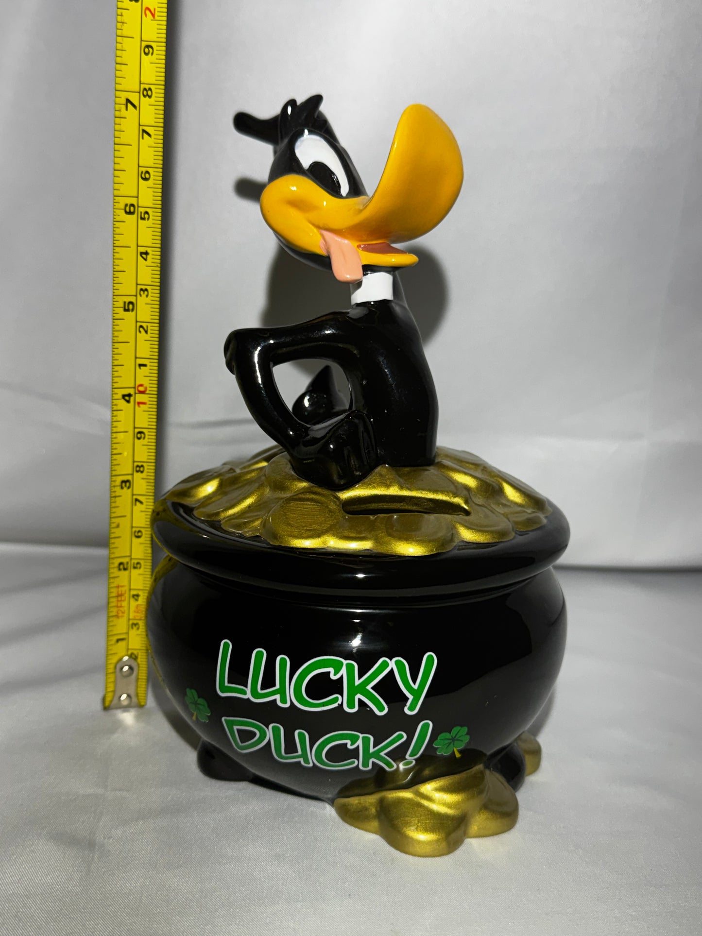 Warner Bros Looney Tunes Daffy Duck Lucky Duck Ceramic Piggy Bank Westland 13987