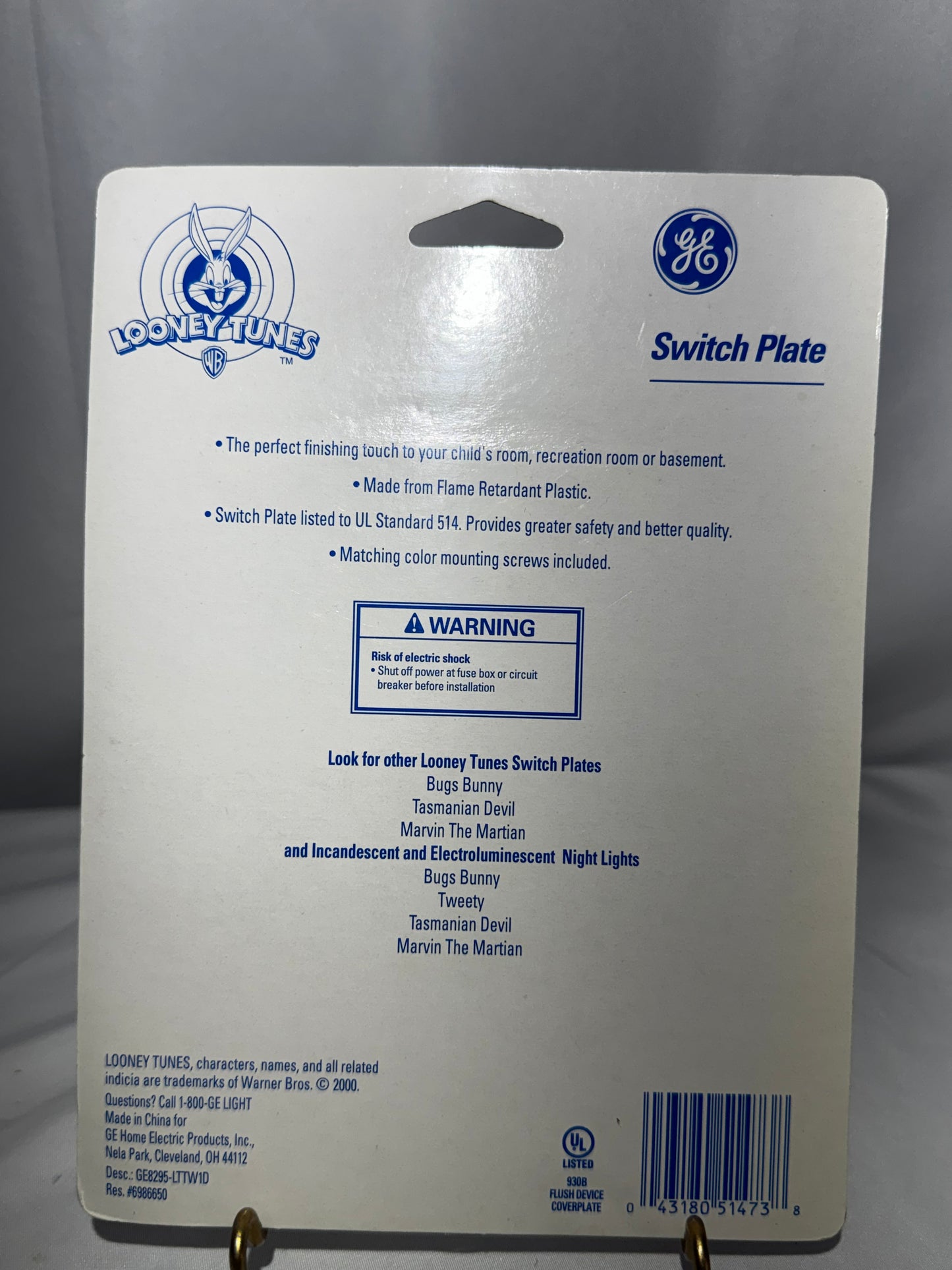 Vintage Looney Tunes Sylvester & Tweety GE Light Switch Cover Sealed 3D WB