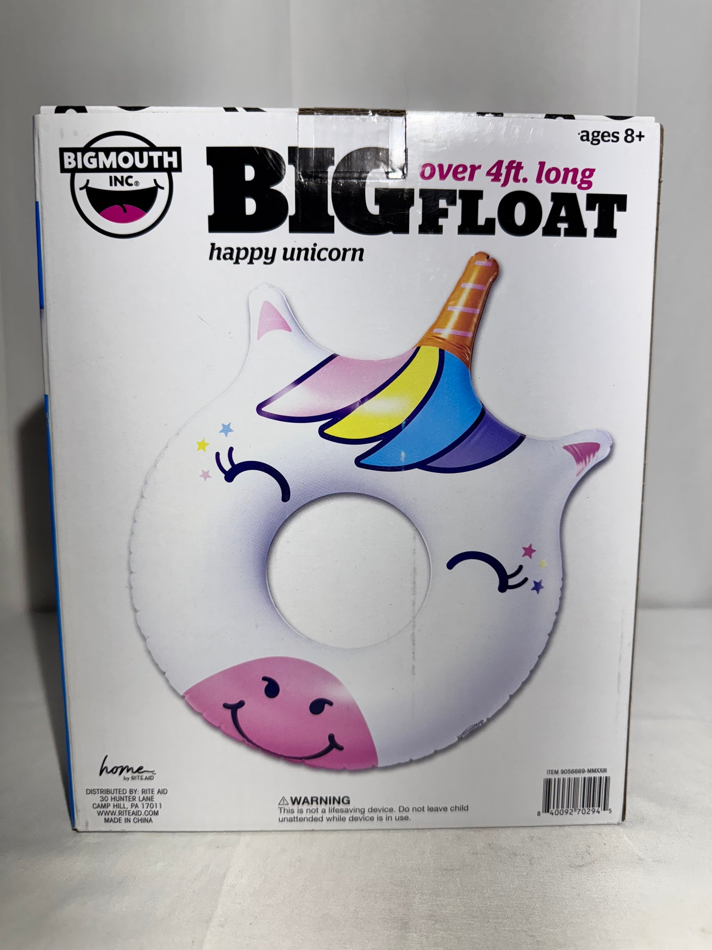 BigMouth Inc. “Big Float” Happy Unicorn Pool Float – Over 4 Ft Long – unopened