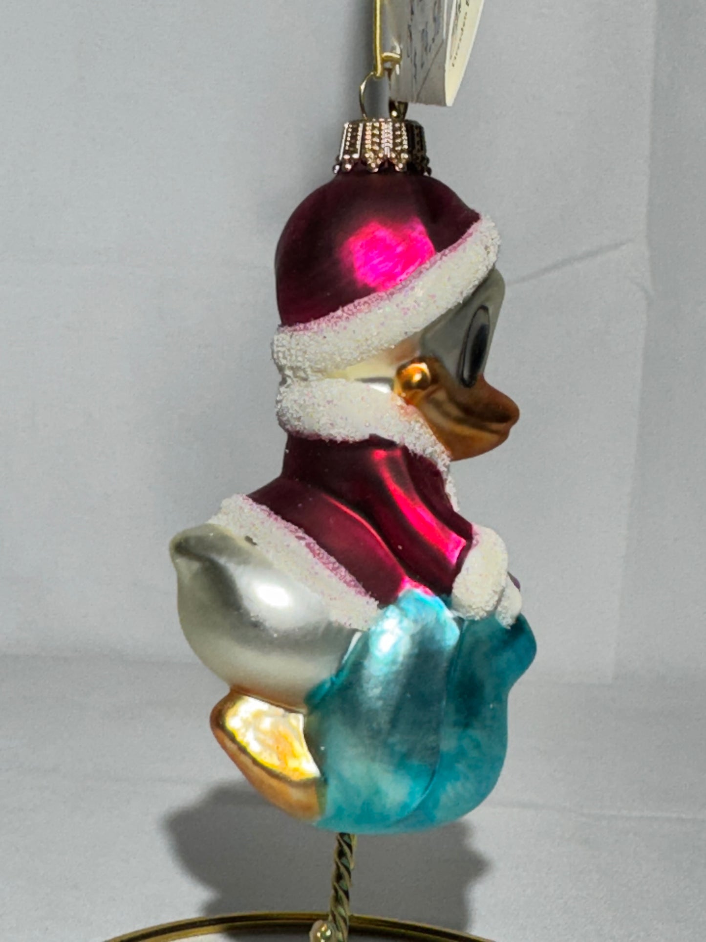Donald Duck Santa Christmas Ornament – Dresden Dove Collection – Larry Fraga – Hand Blown & Hand Painted