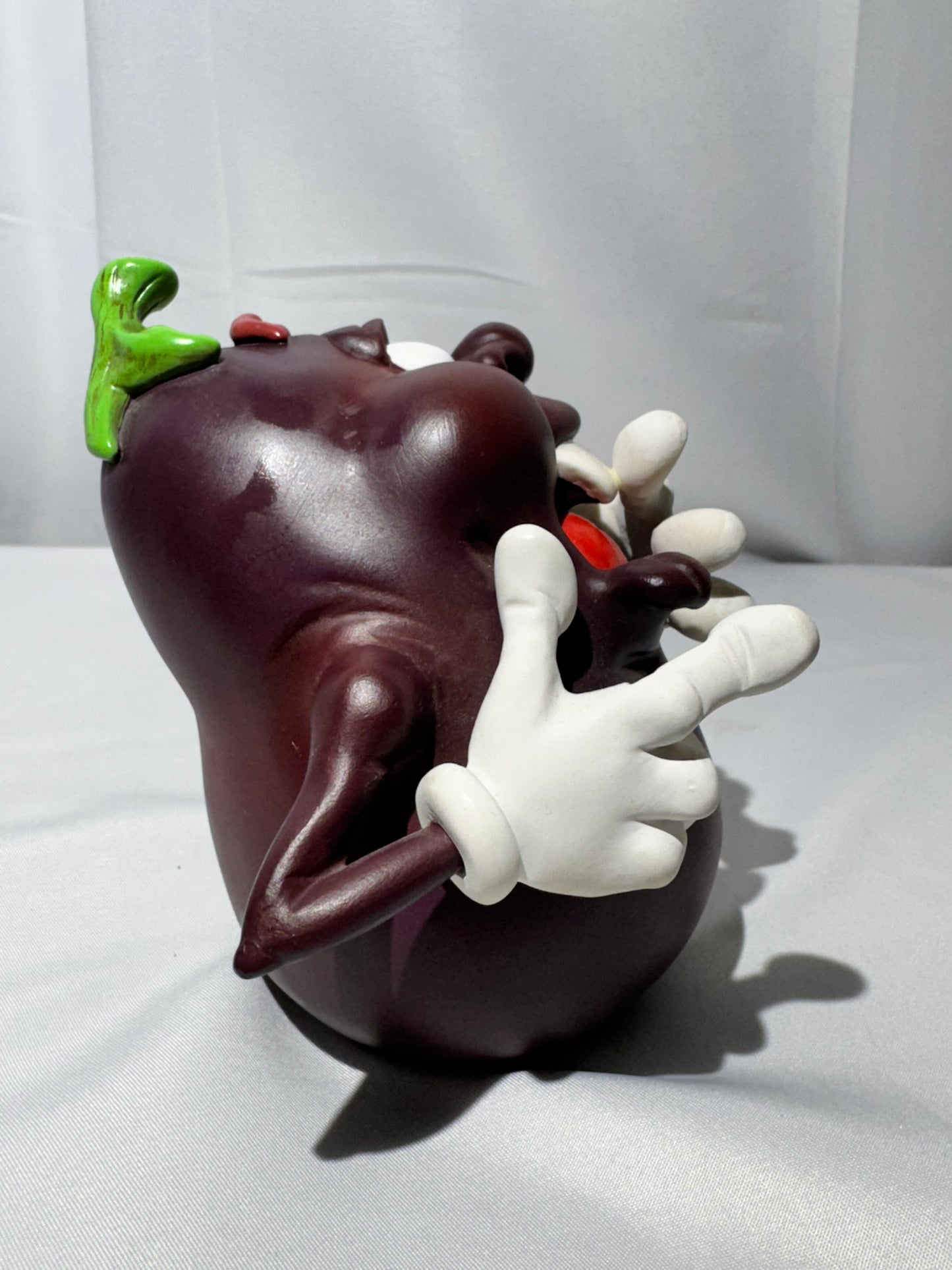 Vintage Giggling Groceries Eggplant Ceramic Figurine