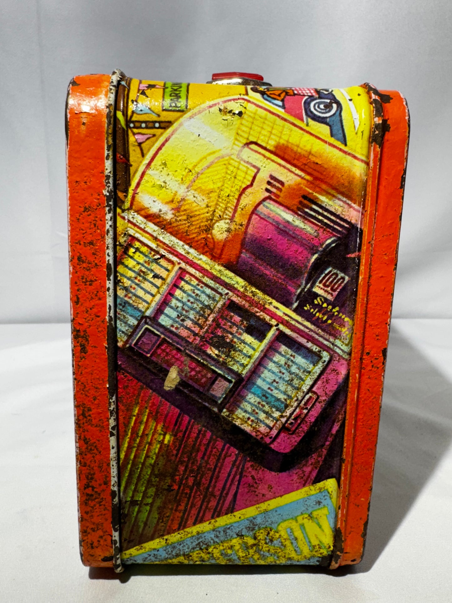 Vintage 1976 Happy Days “The Fonz” Metal Lunch Box w/ Original Thermos