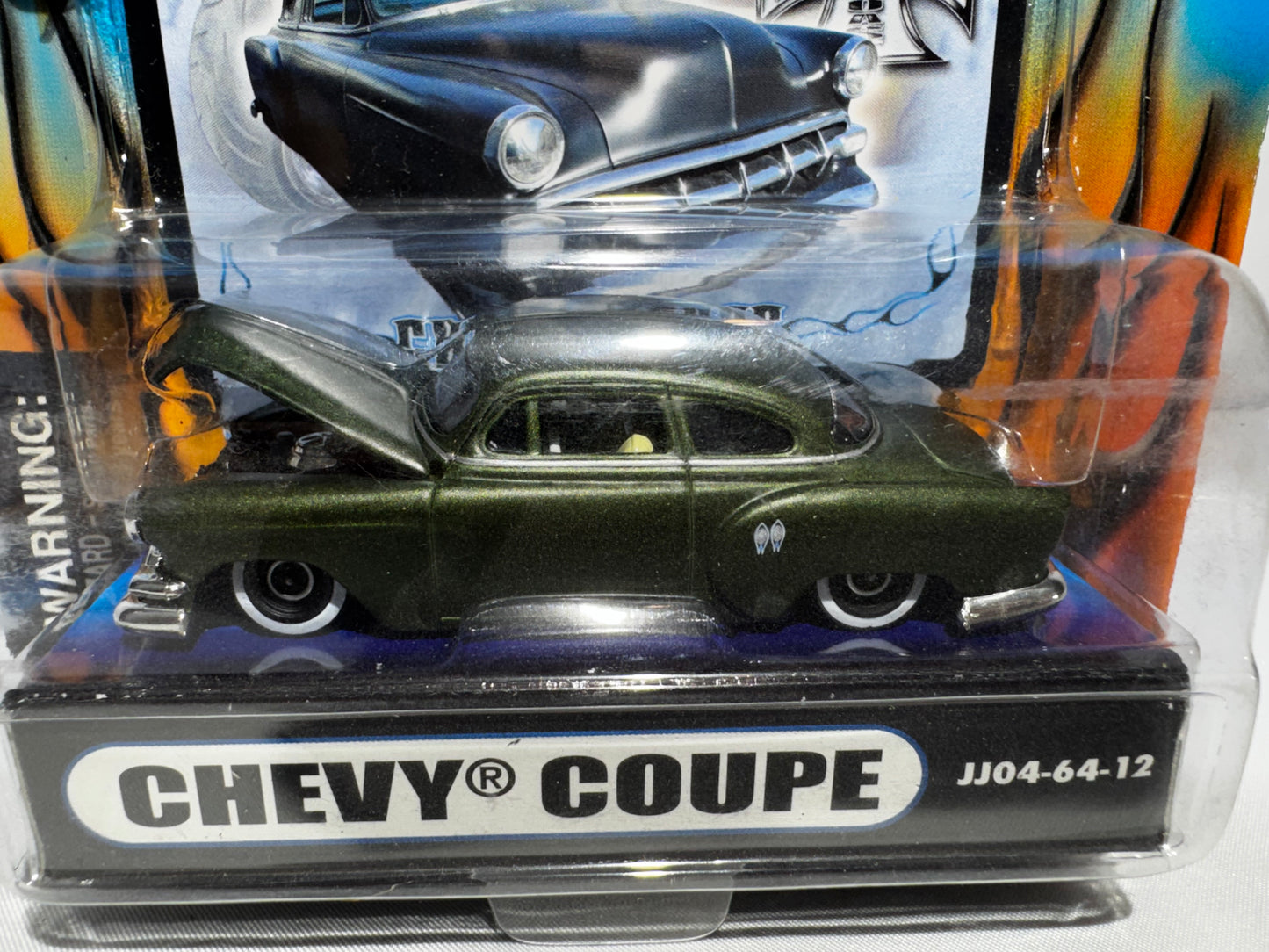2004 Muscle Machines Jesse James West Coast Choppers Chevy Coupe 1:64 Diecast Olive Drab