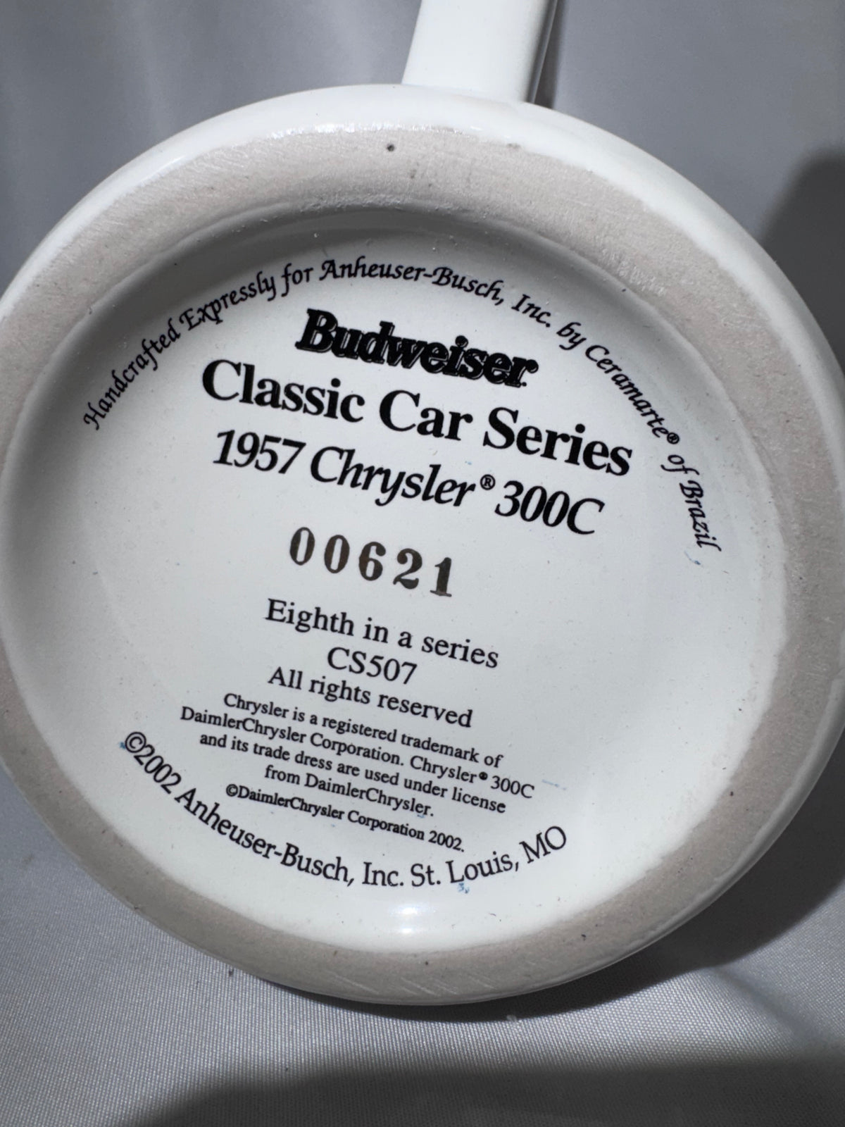 Budweiser 1957 Chrysler 300C Convertible Beer Stein – Classic Car Series – 2003 – Box & COA