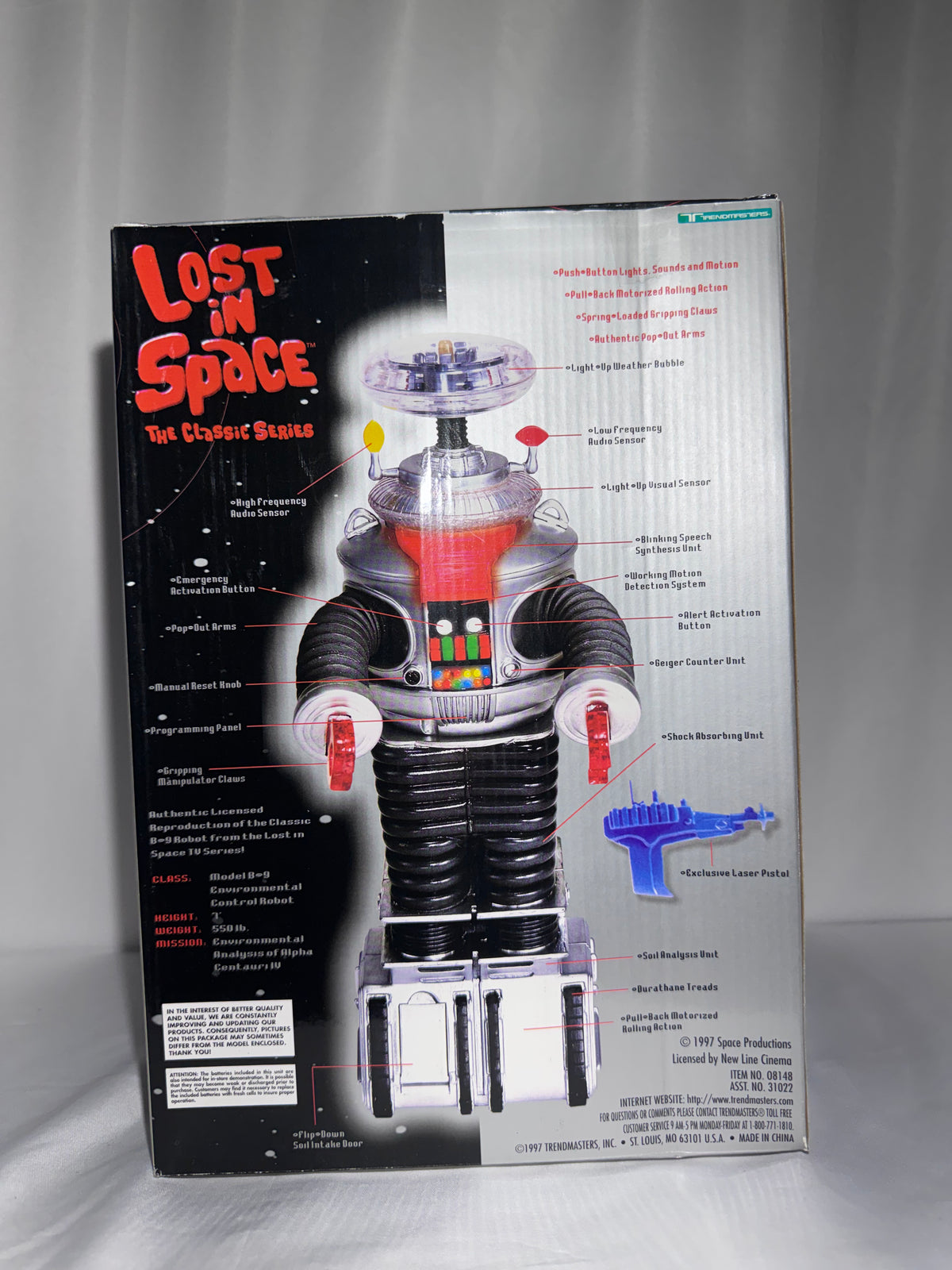 1997 Trendmasters Lost in Space Robot B-9 Electronic Action Figure – Classic Series – Original Box