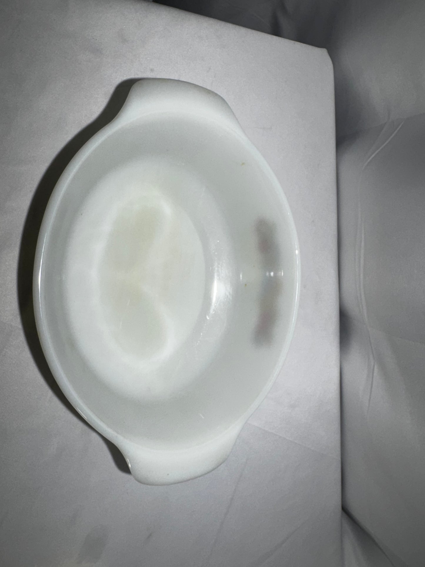 Vintage Anchor Hocking Fire-King Nature’s Bounty 1.5 Qt Milk Glass Casserole Dish