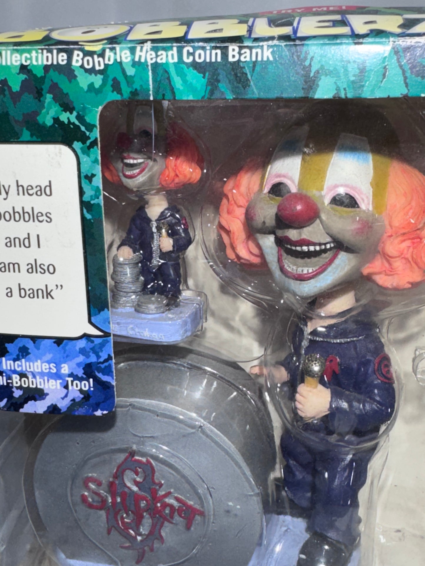 2002 Slipknot Slipknot Bobblerz Shawn “Clown” Crahan Bobblehead Coin Bank + Mini